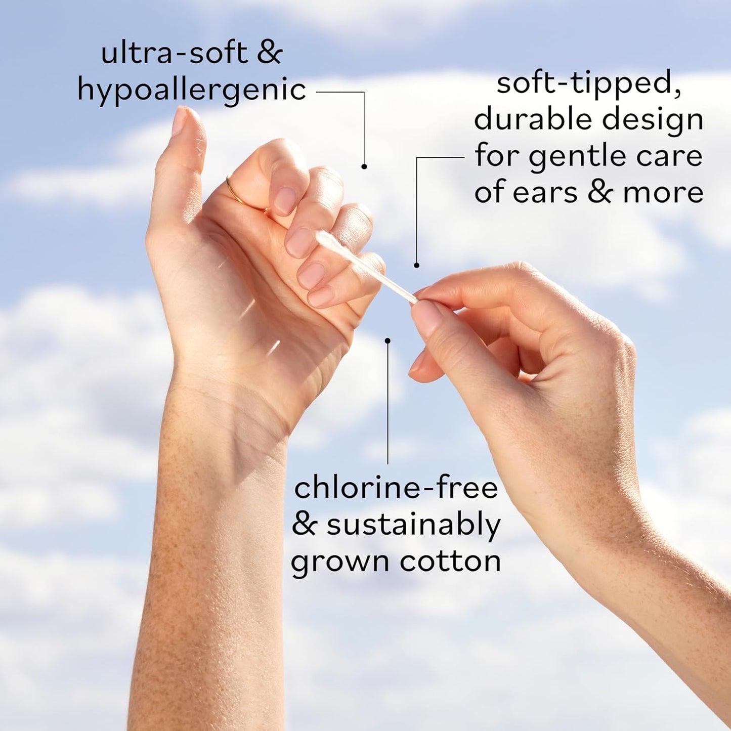 Sky Organics - Organic Cotton Swabs, 1000 ct. - Ultra Soft Tips - Strong & Durable - Hypoallergenic - Chlorine Free - Sustainable - Natural, Vegan & Cruelty Free - Skin Care & Self Care