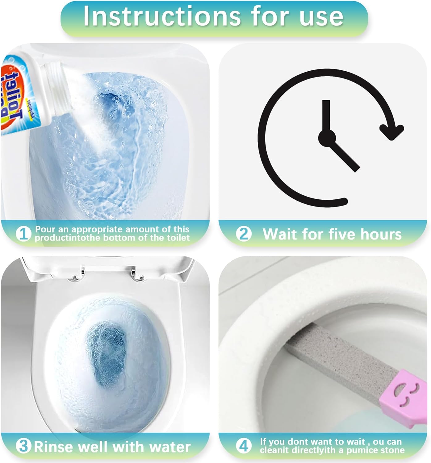 Pumice Stone for Toilet Bowl Cleaning, Powerfully Cleans Hard Water Rings, Calcium Buildup & Stains, Suitable for Cleaning Toilets, Bathtubs