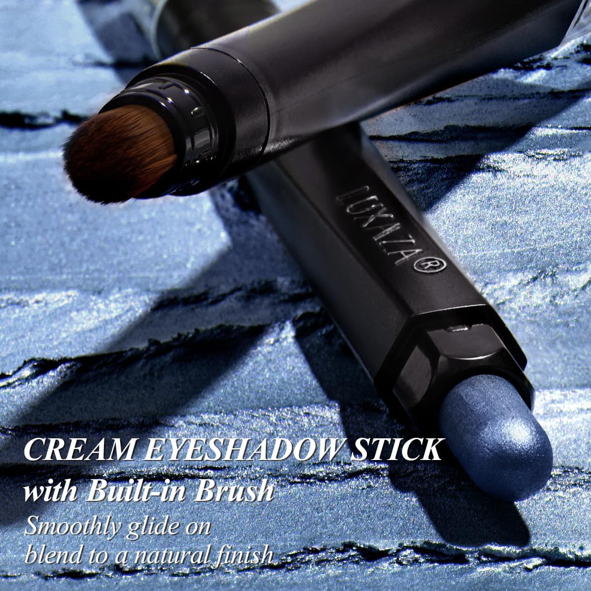 Blue Eyeshadow Stick Makeup 6PCS Set, Dark Blue Brown Metallic Shimmer Matte Cream Eye Shadow Eyeliner Brightener Pencil Crayon - JEANS BLUE