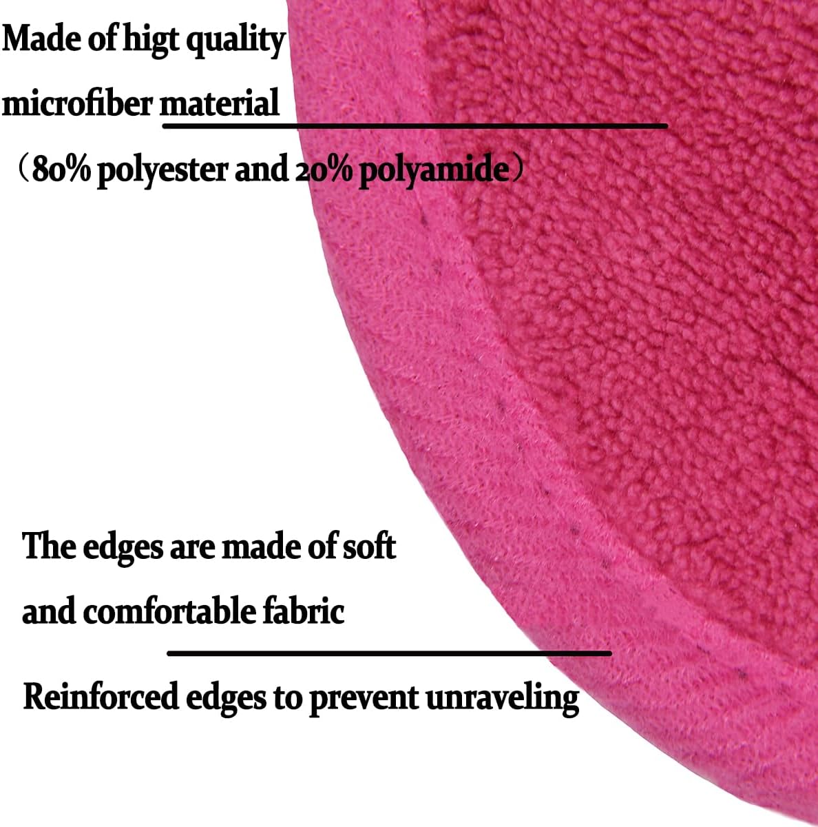 Reusable Makeup Remover Pads 16 Pack Microfiber Cleansing Facial Rounds Wipes Face, Eyes, Lips(3.5inch, dark pink)