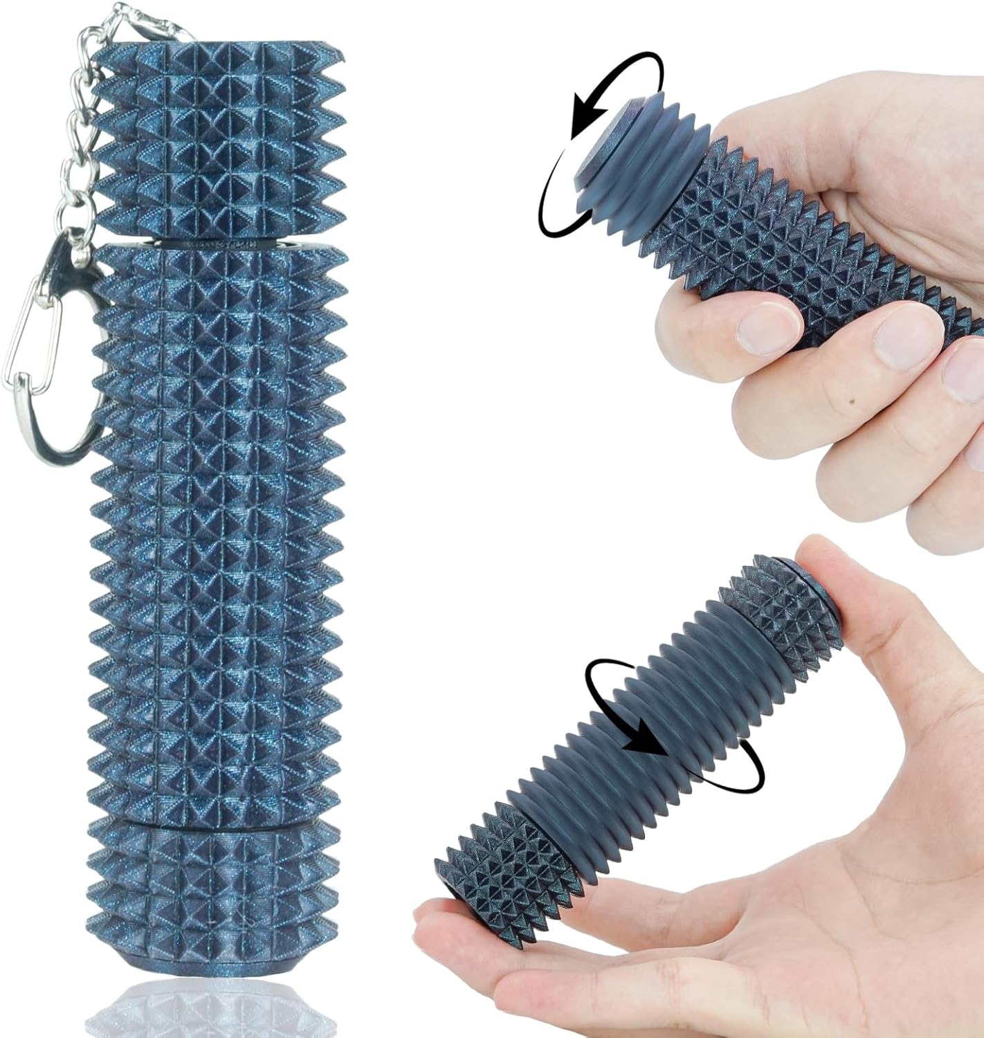 Fidget Roller Adults Teens Sensory Little Stim Gadget for Anxiety Relief Mild Ouchie,Desk Focus Tool Portable Hand Spinner Gifts Idea White Elephant Stocking Christmas(Shimmer Black,Full Grip)