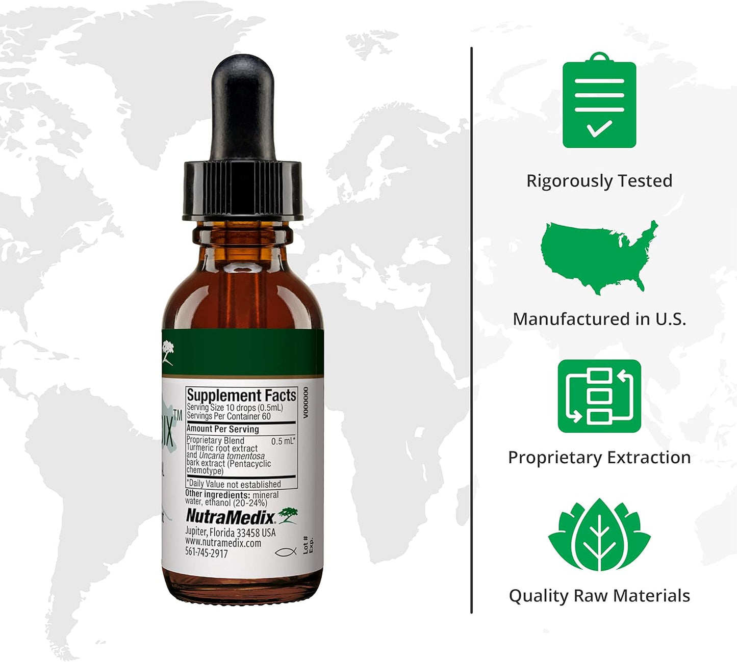 NutraMedix MoodMedix - Mood Support Supplement with Bioavailable Liquid Cat's Claw & Turmeric Root Drops - Mood, Stress Response & Emotional Support Supplement - Liquid Herbal Extract Tincture (1oz)