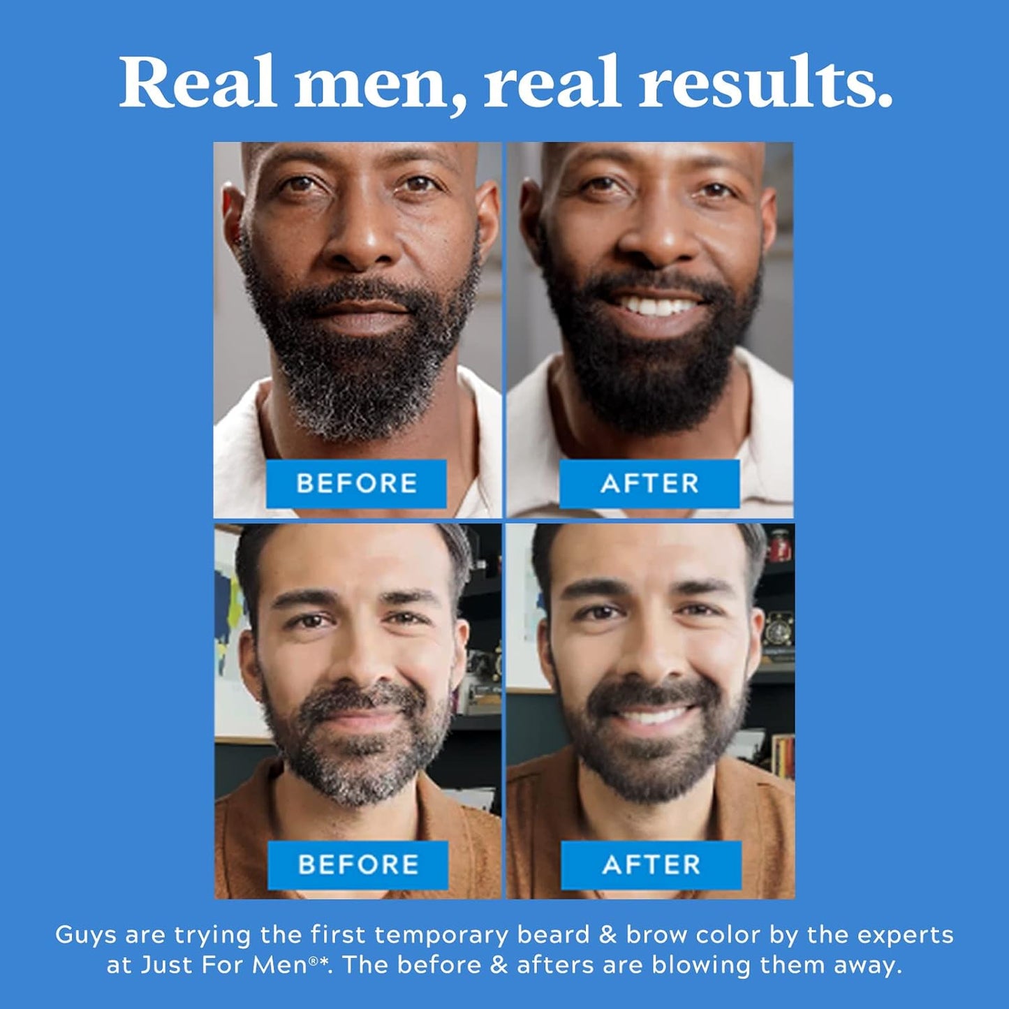 Just for Men 1-Day Beard & Brow Color, Temporary Color for Beard and Eyebrows, For a Fuller, Well-Defined Look, Up to 30 Applications, Black