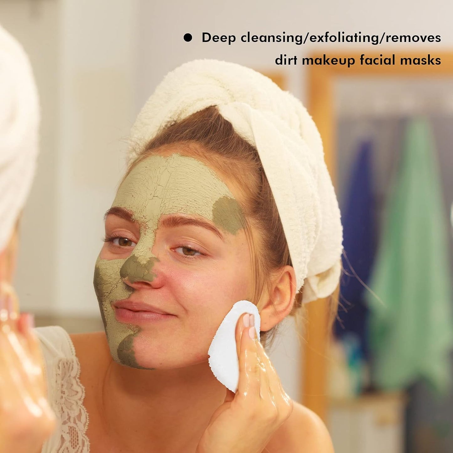 50 Pcs Compressed Facial Sponges Facial Makeup Natural Cosmetic Spa Sponges for Women Cleansing, Exfoliating Mask, Makeup Removal, Dead Skin, and Dirt, Travel Essentials(White)