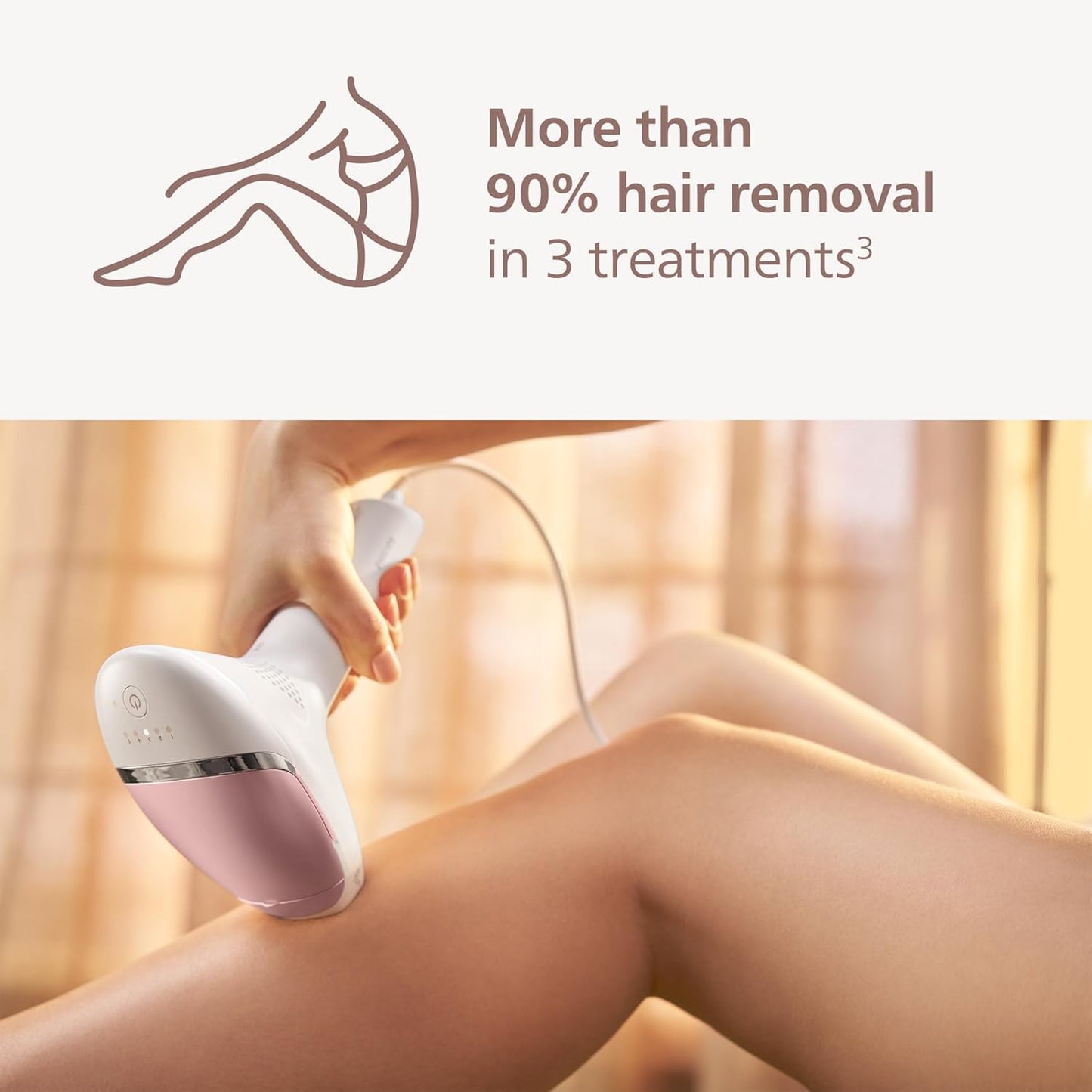 Philips Lumea 8000 Series IPL Hair Removal Device - Permanent Visible Hair Reduction Done at Home, SenseIQ Technology, 2 Attachments for Body & Face, for Women & Men, BRI932/03