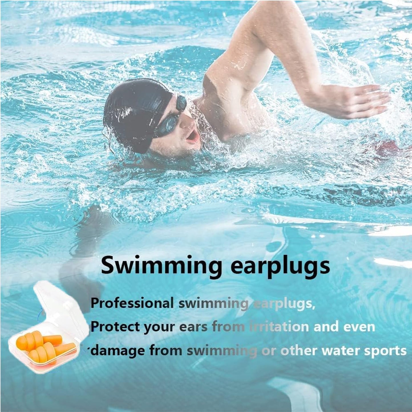 Reusable Ear Plugs, Earplugs for Sleeping Noise Cancelling – Super Soft, Silicone Ear Plug, for Sleeping 8 Pairs, Swimming, Snoring, Concerts, Work, Noisy Places