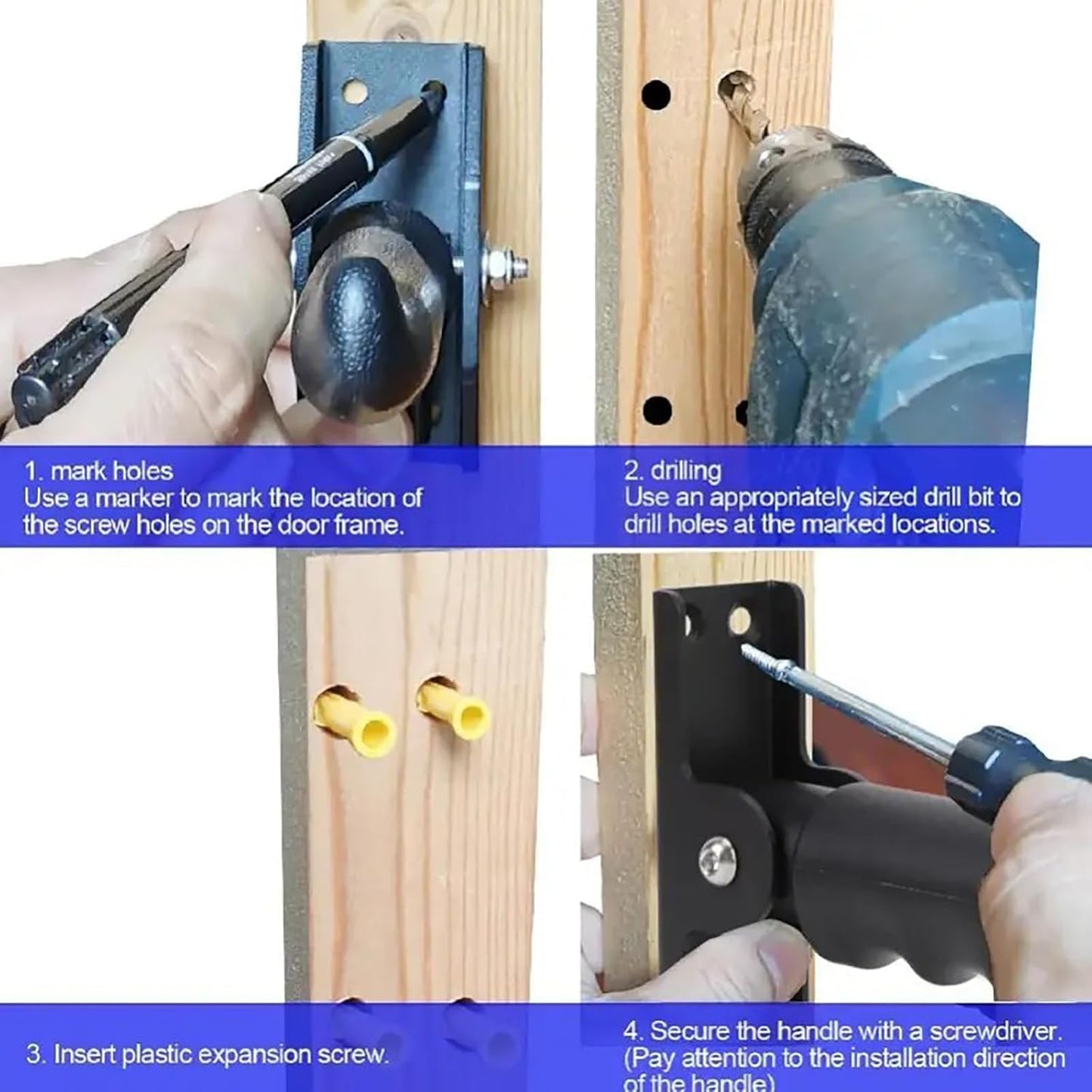 Doorway Flip Up Grab Bar - 9" Auxiliary Support Grip Handle, 300 LBS Weight Capacity Stair Assist Handrail, Anti-Slip Design for Elderly Handicap, Easy Installation Home Safety Aid