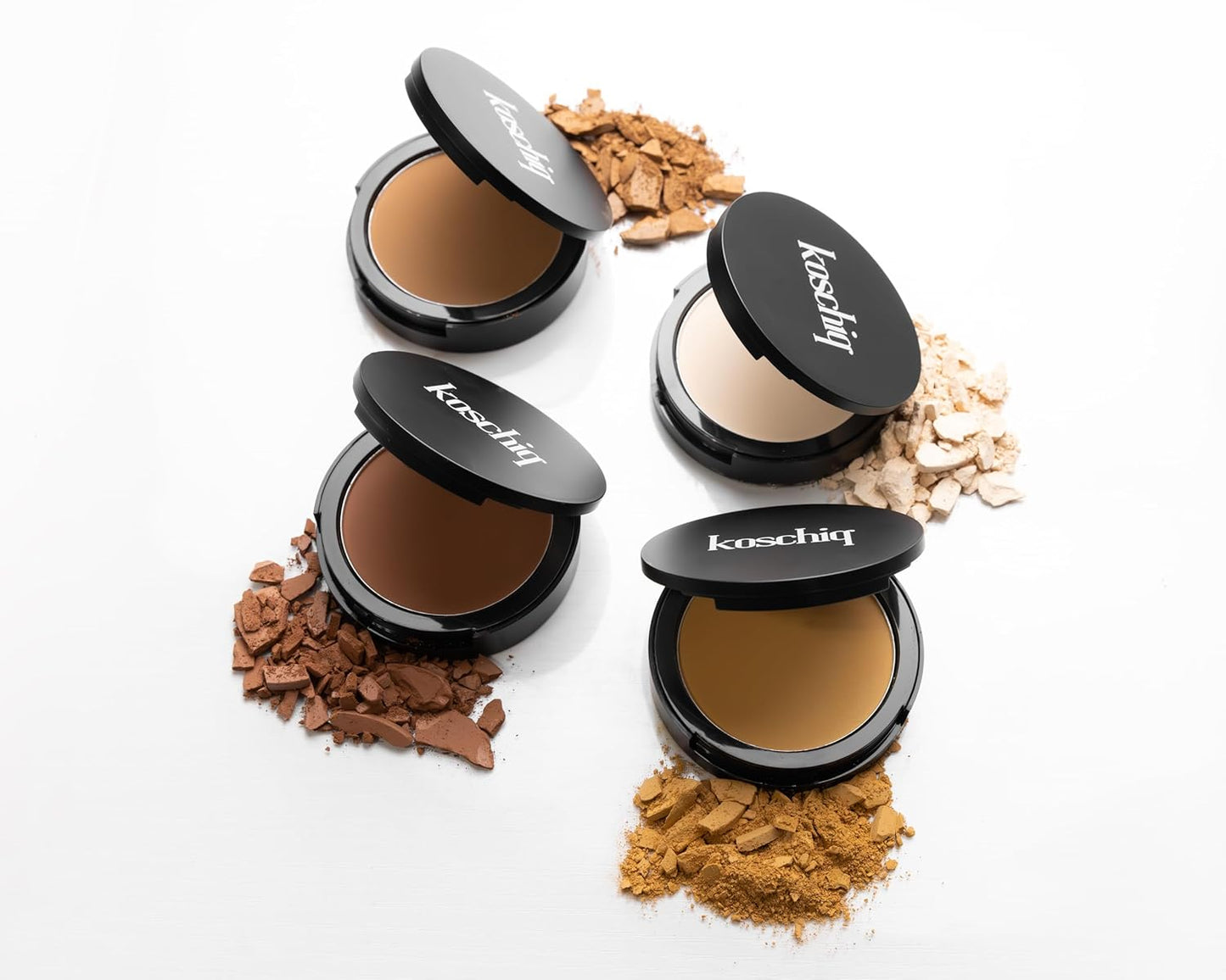 Koschiq Soft Matte Powder + Foundation – 2-in-1 Compact with Oil Control & Blurring Effect | Longwear, Buildable Matte Finish | K-58. Medium deep with warm bronze undertone