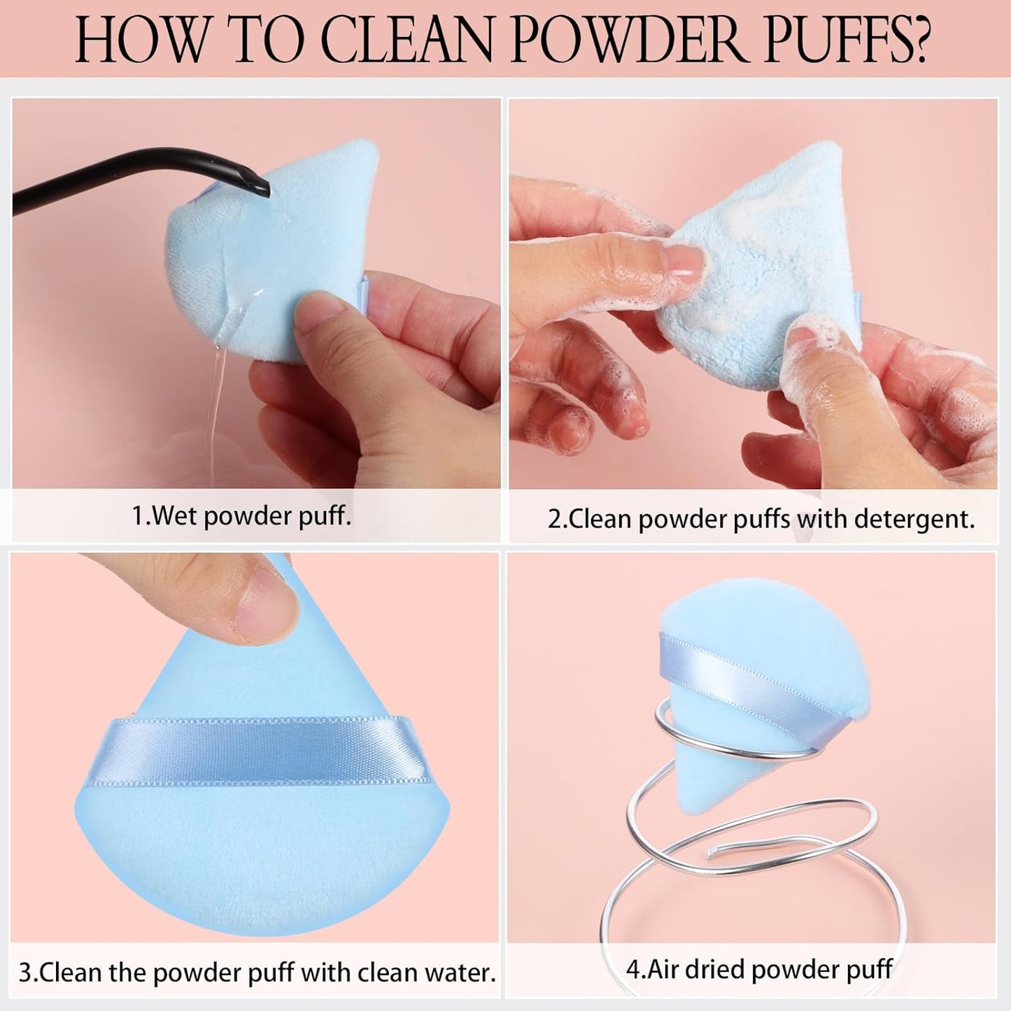 6 Pieces Triangle Powder Puff Soft Makeup Sponge Make Puff for Face Powder Cosmetic Foundation Sponge Makeup Tool