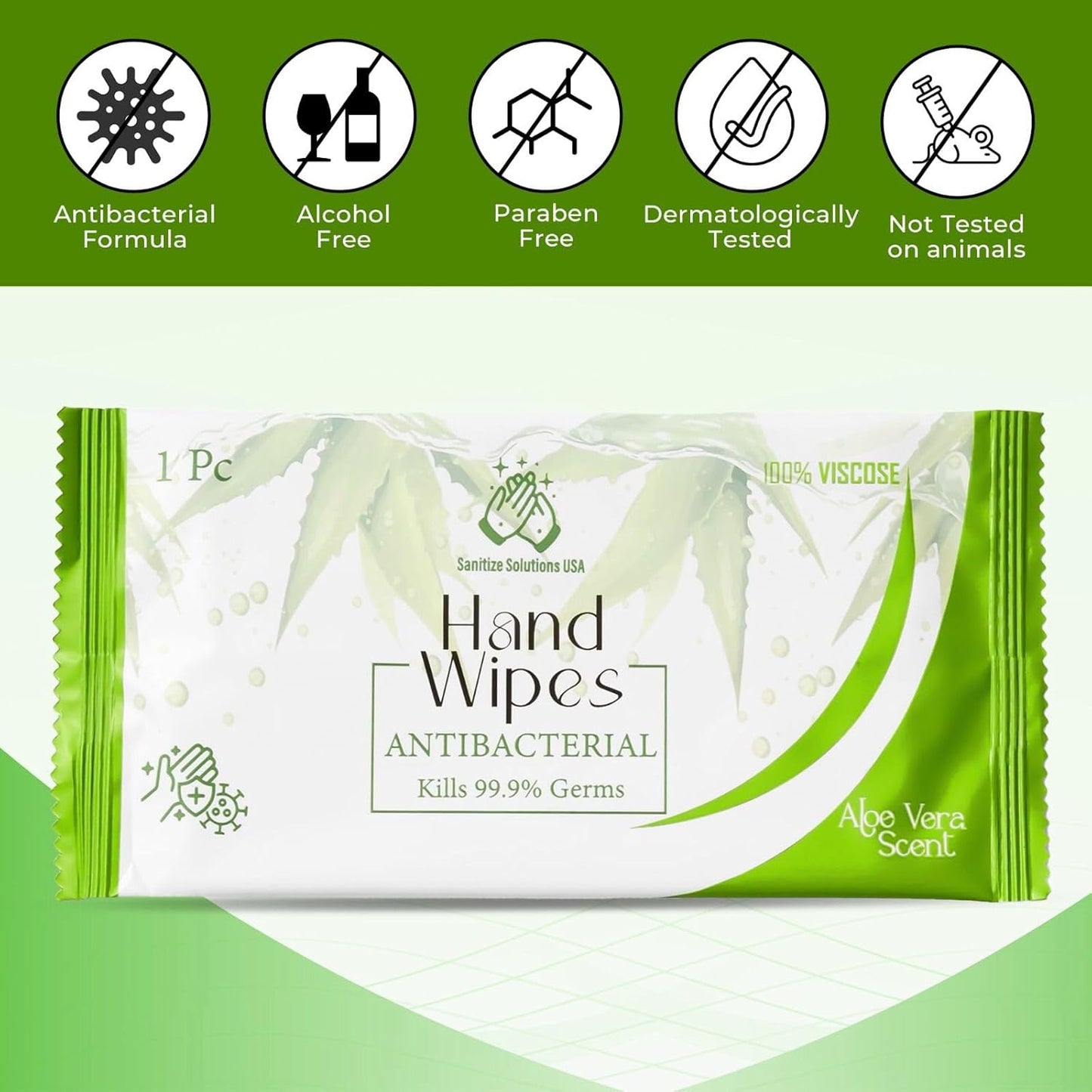 Premium Individually Wrapped Hand Wipes – Aloe Vera | Eco-Friendly, Travel-Ready