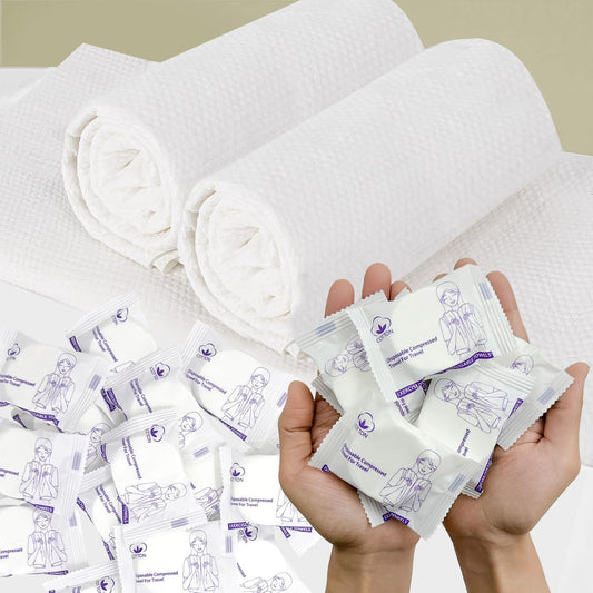 Extra Large 23 x 12 inch Disposable Compressed Towel, 16 Pack Expandable Bulk Travel Towels for Camping, Hiking, Gym, Face & Body, Lightweight Portable Reusable