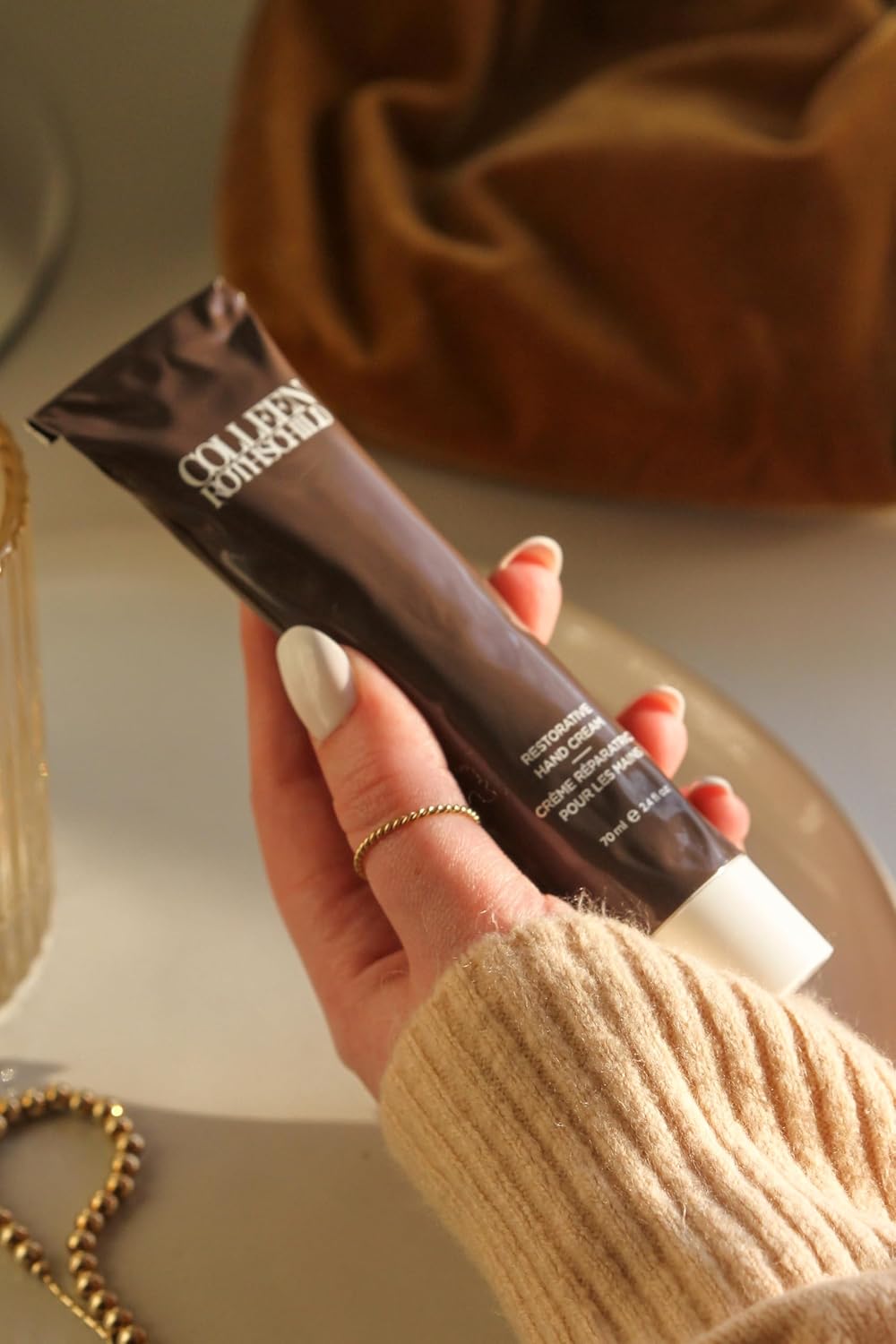 Colleen Rothschild Beauty Restorative Hand Cream for Dry Cracked Hands & Cuticles - Softens & Reduces Age Spots w/ Shea Butter - Moisturizing, Non-Greasy Hand Cream for Women & Men, 73ml (2.5 fl oz)