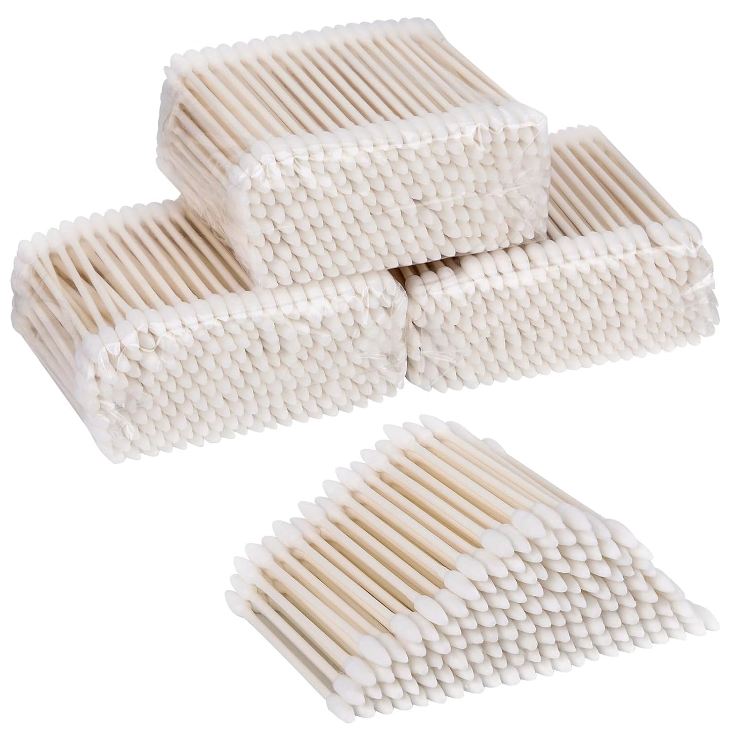 800 Count Precision Tips Cotton Swabs 3" Double Pointed Tip Ear Swabs with Paper Sticks Cotton Buds Cotton Tipped Applicators
