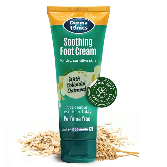 Soothing Foot Cream - 10% Urea w/Colloidal Oatmeal, Exfoliating & Softening Balm, Moisturizer for Dry, Cracked Heels & Rough Skin, Rehydrating for Feet, Elbows & Hands - 2.37 fl oz Tube