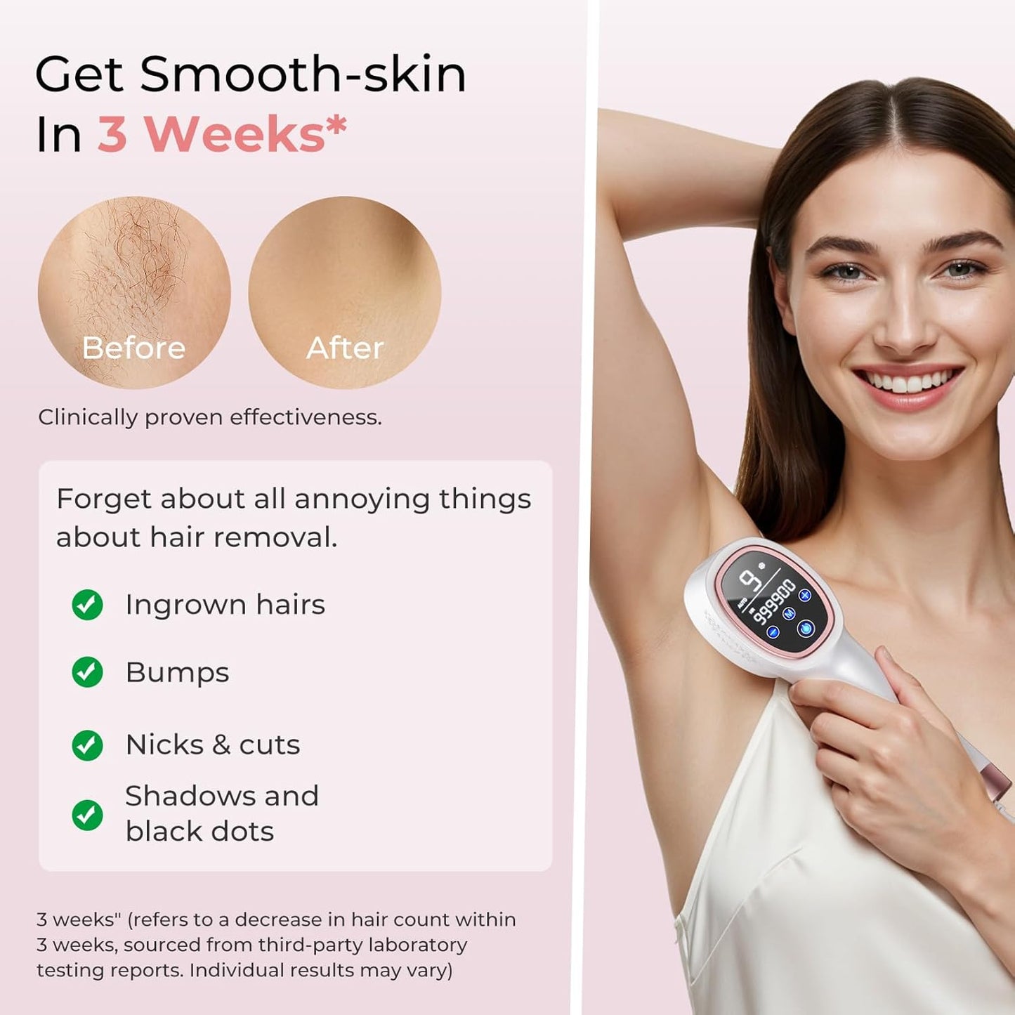 IPL Laser Hair Removal for Women and Men, 45°F Ice Cooling Laser Hair Removal Device for Face & Body, At-Home Painless Hair Remover with Long-Lasting Results, Smooth Skin Gift