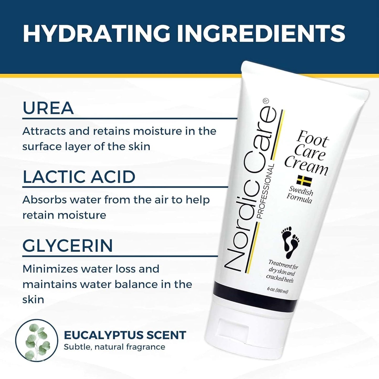 Nordic Care Foot Care Cream Intensive Repair | 10% Urea Treats Severely Dry Feet & Cracked Heels | Noticeable Results In Days 6oz. (Pack of 3)