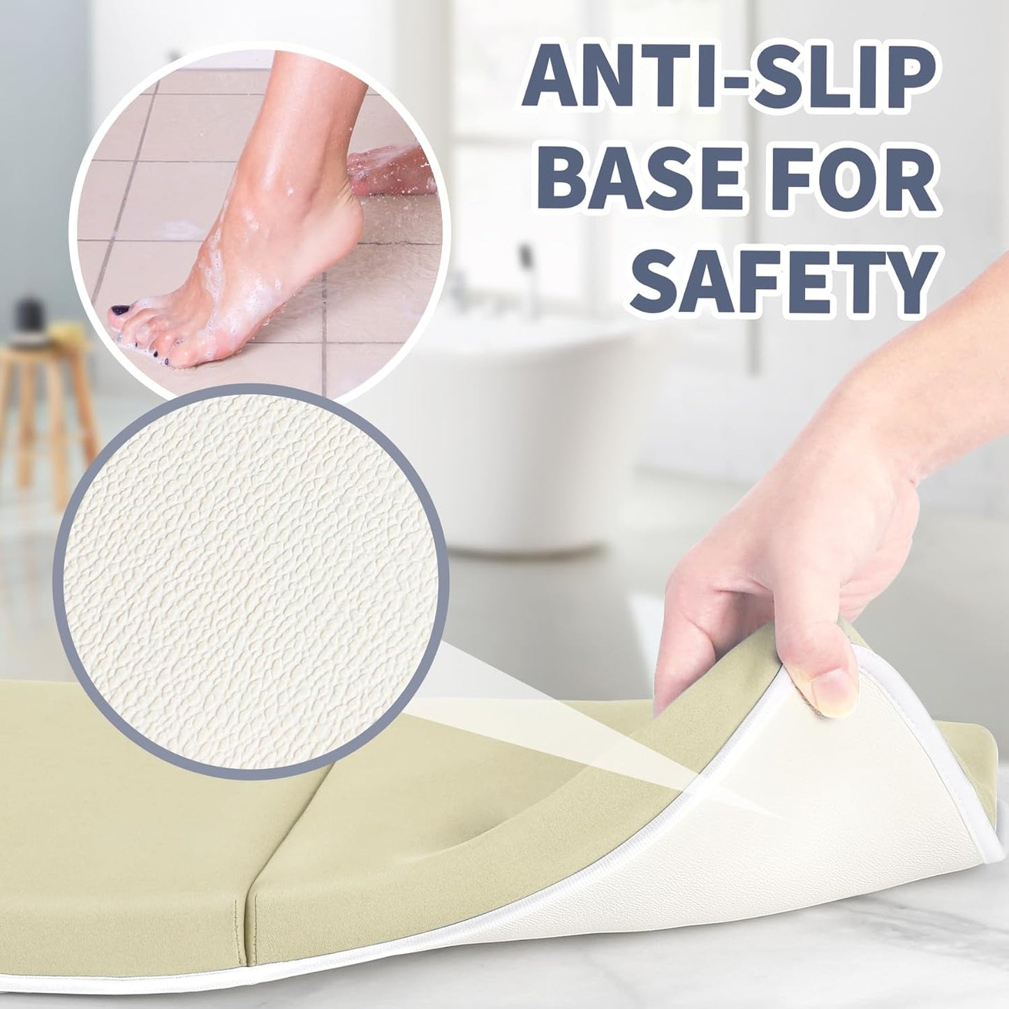 URMYWO Bath Kneeler and Elbow Rest Pad Set - 1.5" Thick Baby Bath Kneeler Pads with Toys Organizer, Anti-Slip Cozy Knee & Arm Support Bathtub Mat, Quick Dry Kneeling Pad for Baby Bath Time