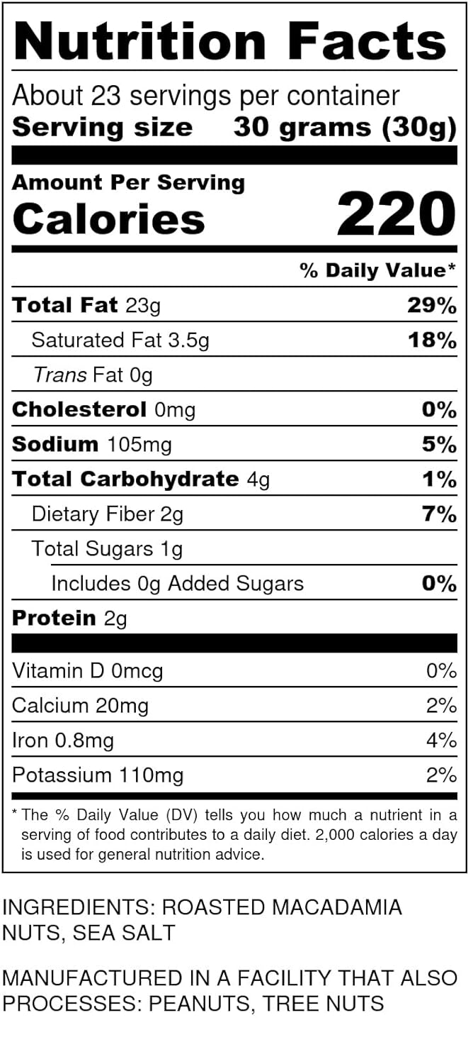 dry roasted Macadamia Nuts with Sea Salt, 24 ounces, No Oil Added! Premium Variety - Large and Whole, No PPO, Non GMO, 100% Pure Macadamia Nuts