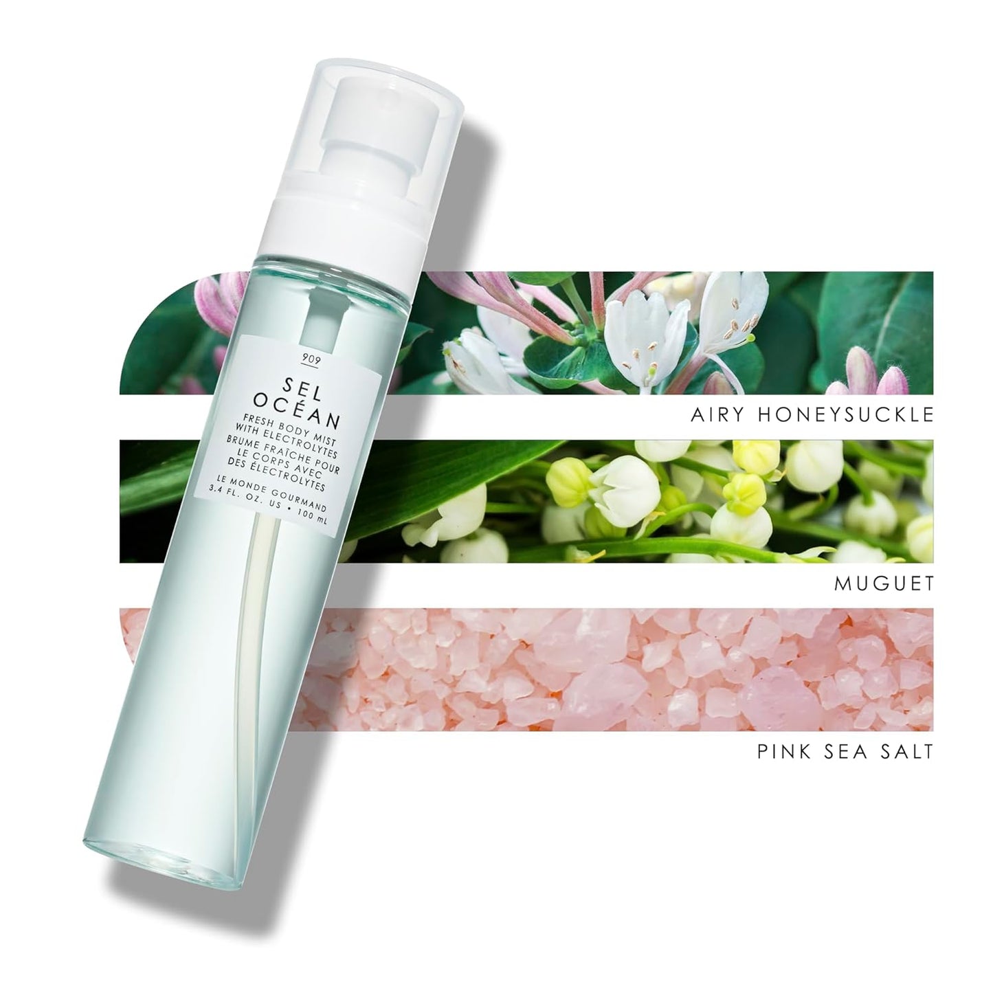 Le Monde Gourmand Sel Océan Fresh Mist - 3.4 fl oz (100 ml) - Honeysuckle, Aquatic, Muguet Notes