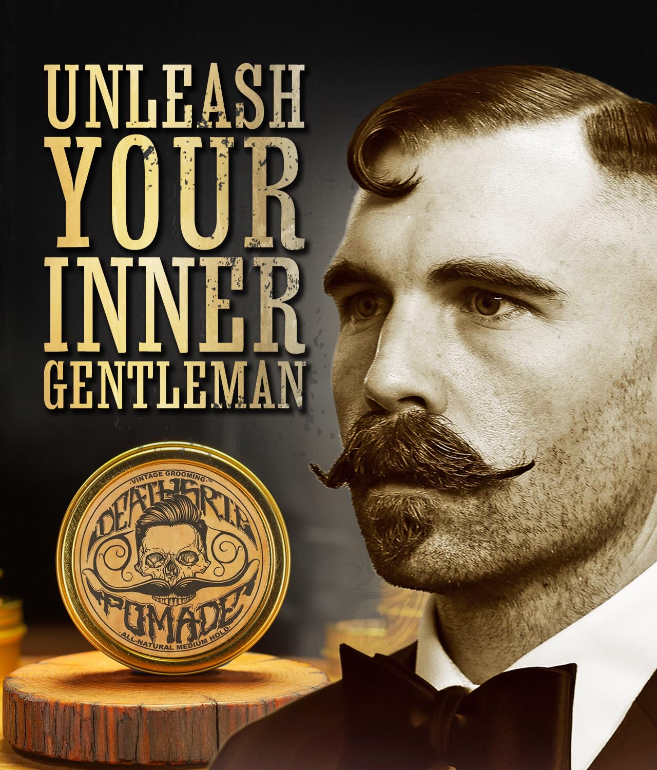 Hair Pomade For Men Grooming Styling Hair or Beard with Beeswax Medium Hold & Shine Like Gel Mousse Cream Or Grease 2 Ounces Natural Handmade in USA Citrus Scented & Essential Oils By Death Grip