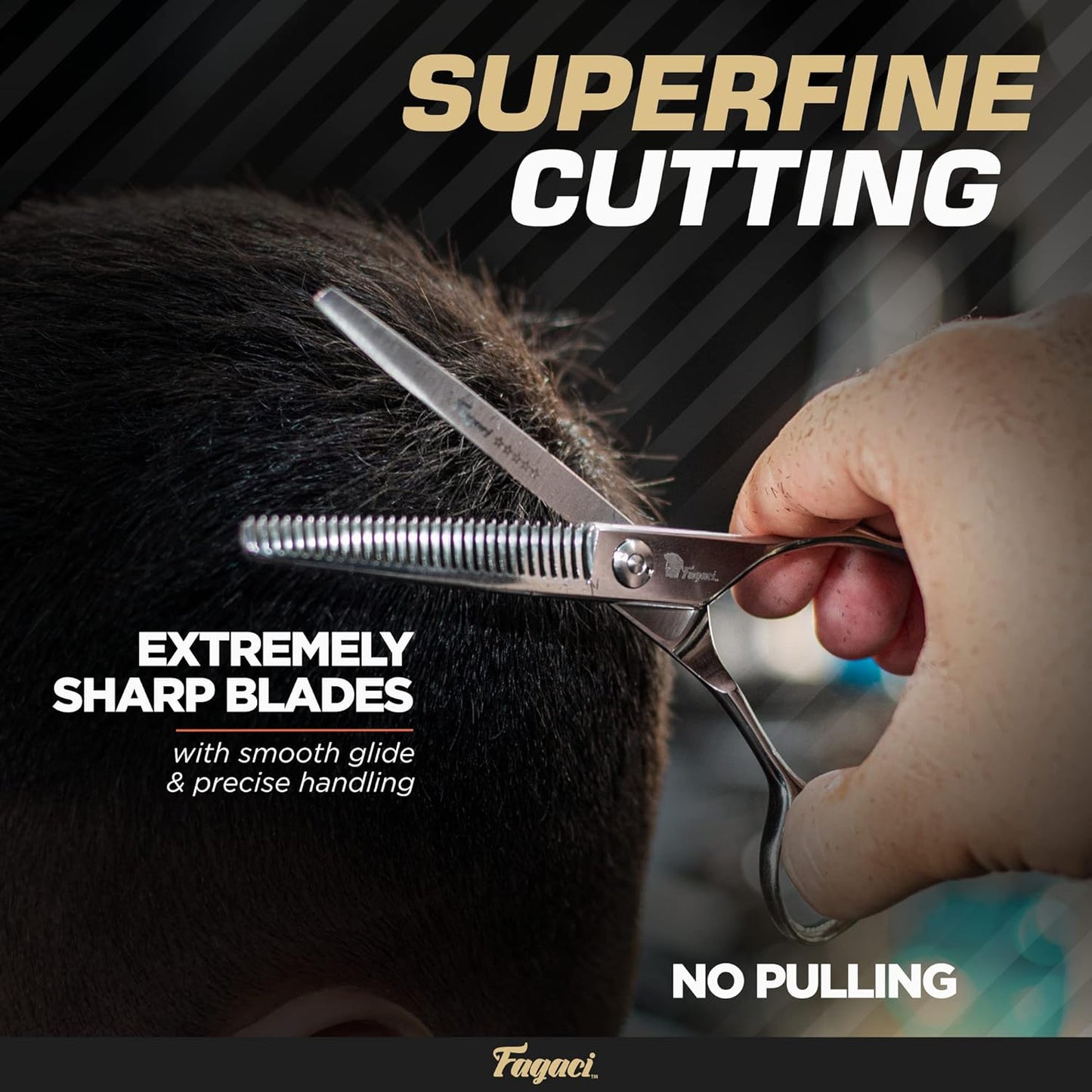 Professional Thinning Shears 6 Inch with Extremely Sharp Blades, 440C Steel Thinning Scissors, Durable, Smooth Motion & Fine Cut, Hair Scissors with Elegant Sheath, Cleaning Leather & Key