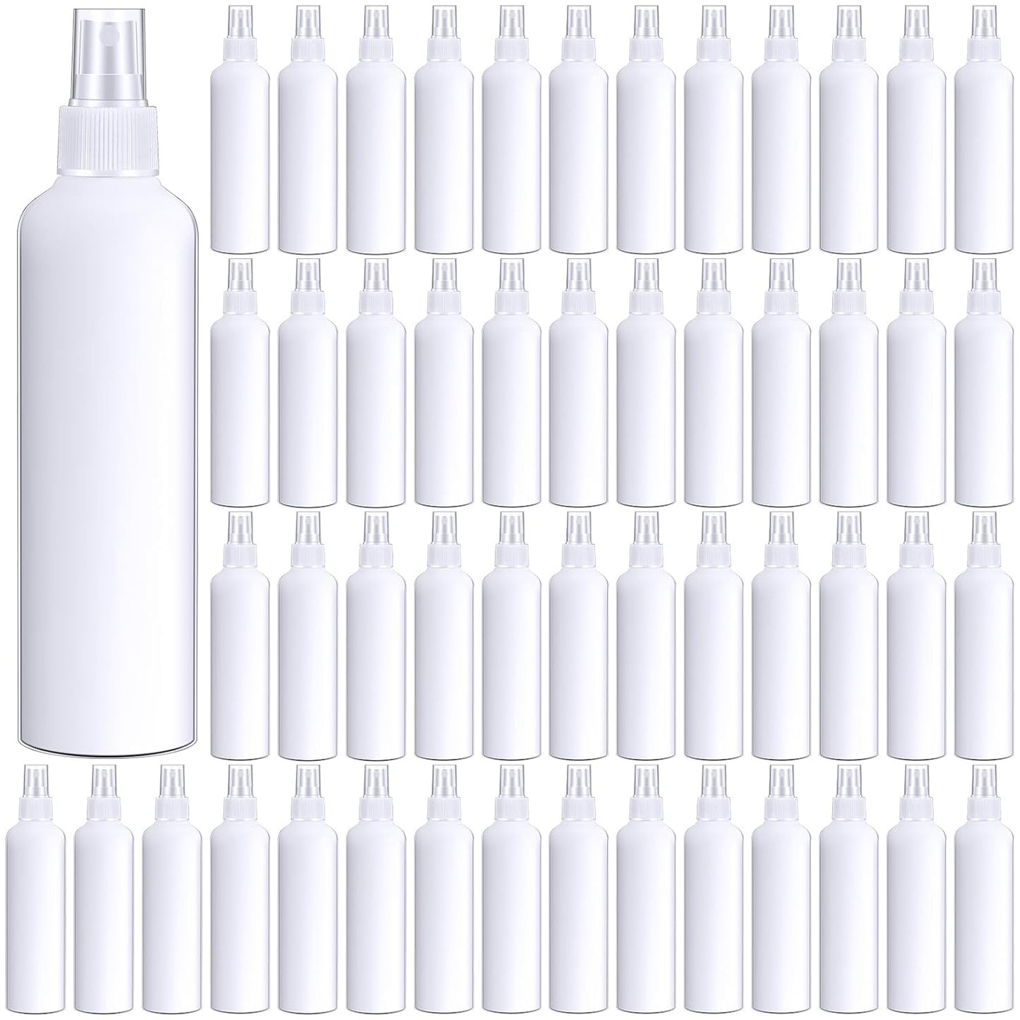 Eccliy 32 Pcs 8 oz Spray Bottles Fine Mist Cleaning Bottles Clear Empty Plastic Travel Sprayer Refillable Sprayer with Cap for Cleaning Solutions Oils Travel Perfumes(White,Colored)