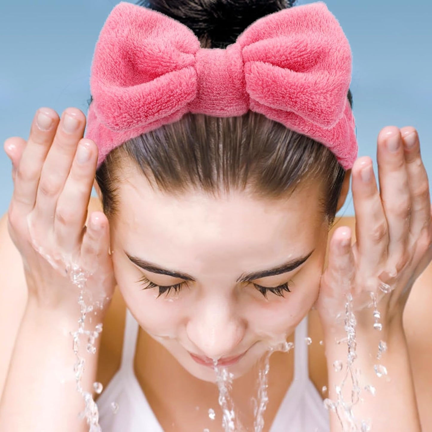 6 Pack Spa Headband for Women Skincare Makeup Headband Bow Hairband Party Favors Soft Coral Fleece Goody Bag Stuffers Christmas Stocking Stuffers for Woman Adult Teen Spa Gifts For Women Gifts Basket