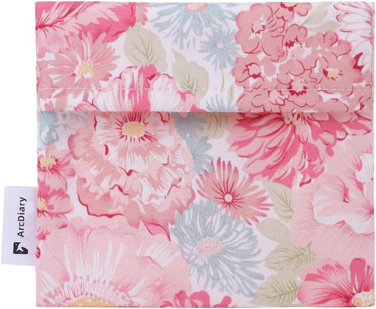 Period Bag for Teen Aged Girls, Portable Sanitary Pad Storage Bag for Teen Pads/Sanitary Napkins/Small Tampons, Feminine Menstrual Cup Pouch (Blooming)