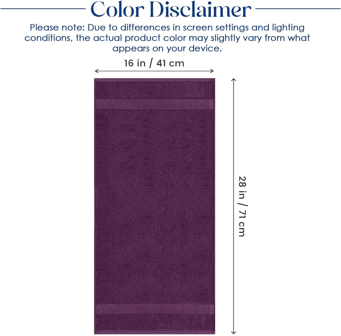 DAN RIVER 6-Pack Premium Hand Towels (16x28 Inches) - 100% Cotton, Ultra Soft, Lightweight, Highly Absorbent Towels for Bathroom, Spa, Gym, Salon, Hotel, and Travel - 550 GSM โ Purple Passion