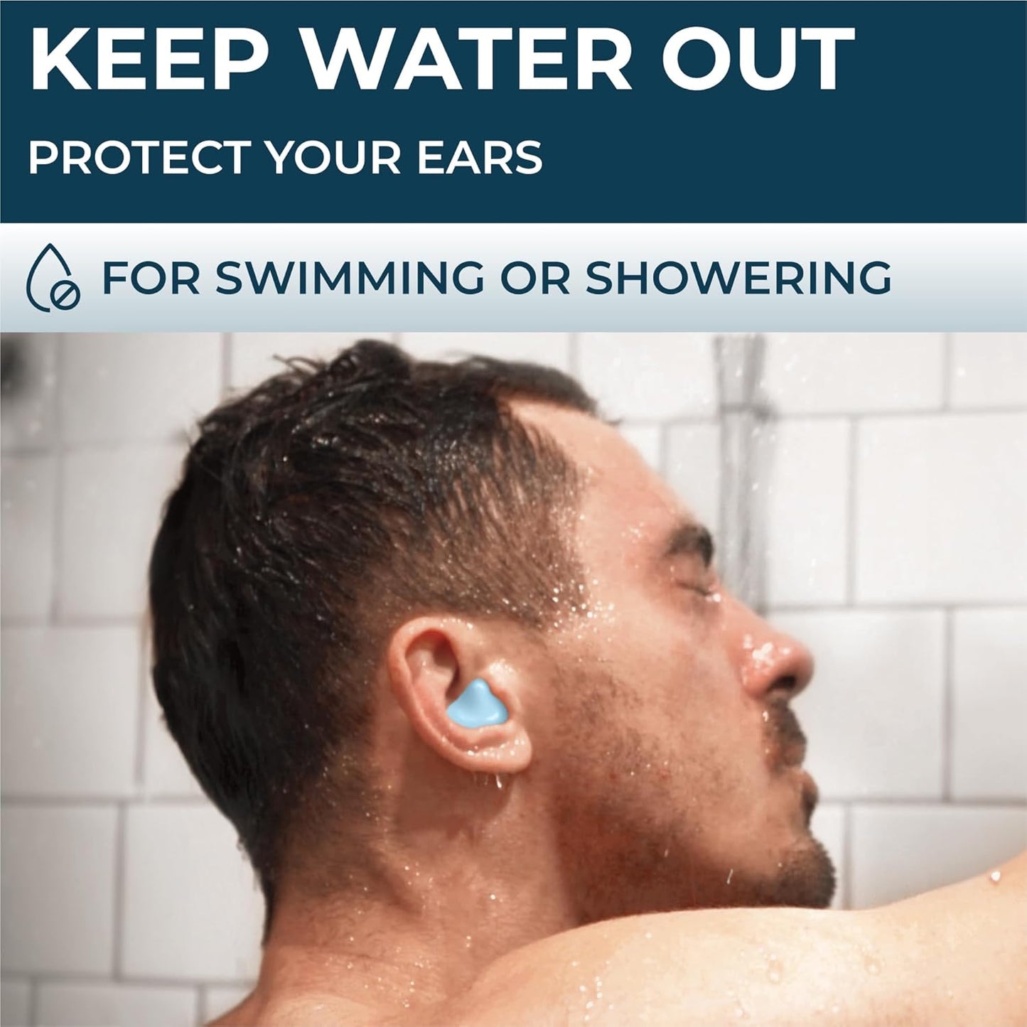 Peace&Quiet | PQ Wax Ear Plugs for Sleeping, Swimming - Soft Noise Cancelling Silicone Gel Wax Earplugs for Sleep and Swimmers, Sound Blocking Level of 32 Db, Color: Blue