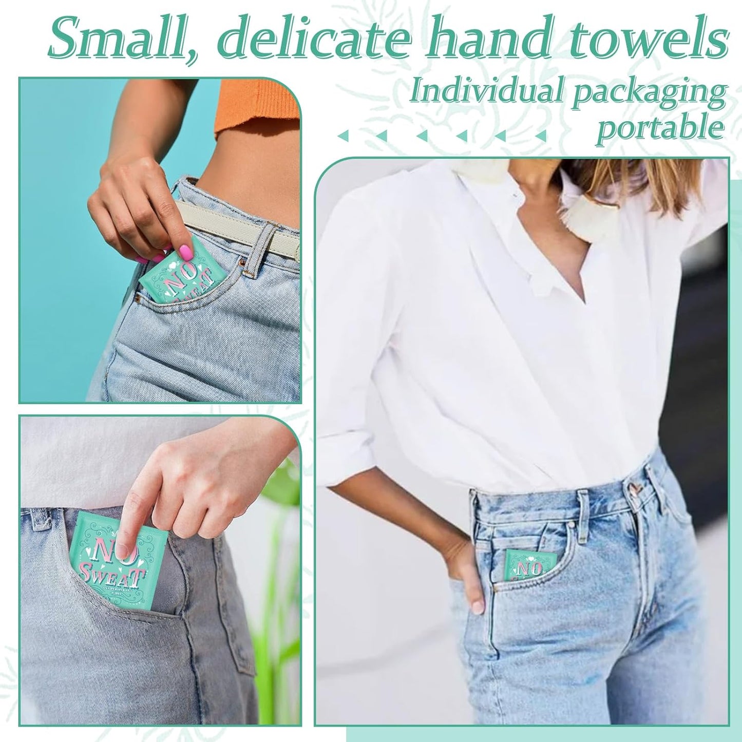 Body Wipes 50 pieces of Antiperspirant deodorant Wipes And Travel Deodorant Individually Wrap Hypoallergenic Mini Deodorant Underarm Sweating And Travel To Clean Skin For Female Male Teenagers