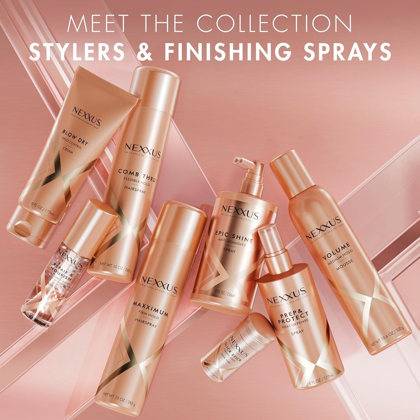 Nexxus Comb Thru Flexible Hold Hair Spray, Brushable Finish, 72H Humidity Shield, 10 oz