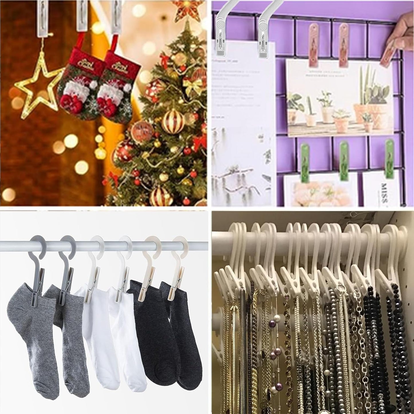 12pcs Laundry Hooks with Clips Plastic Hanger Closet Organize Clothes Hangers Pins Super Strong Hanger Clips for Bathroom Travel Portable,White