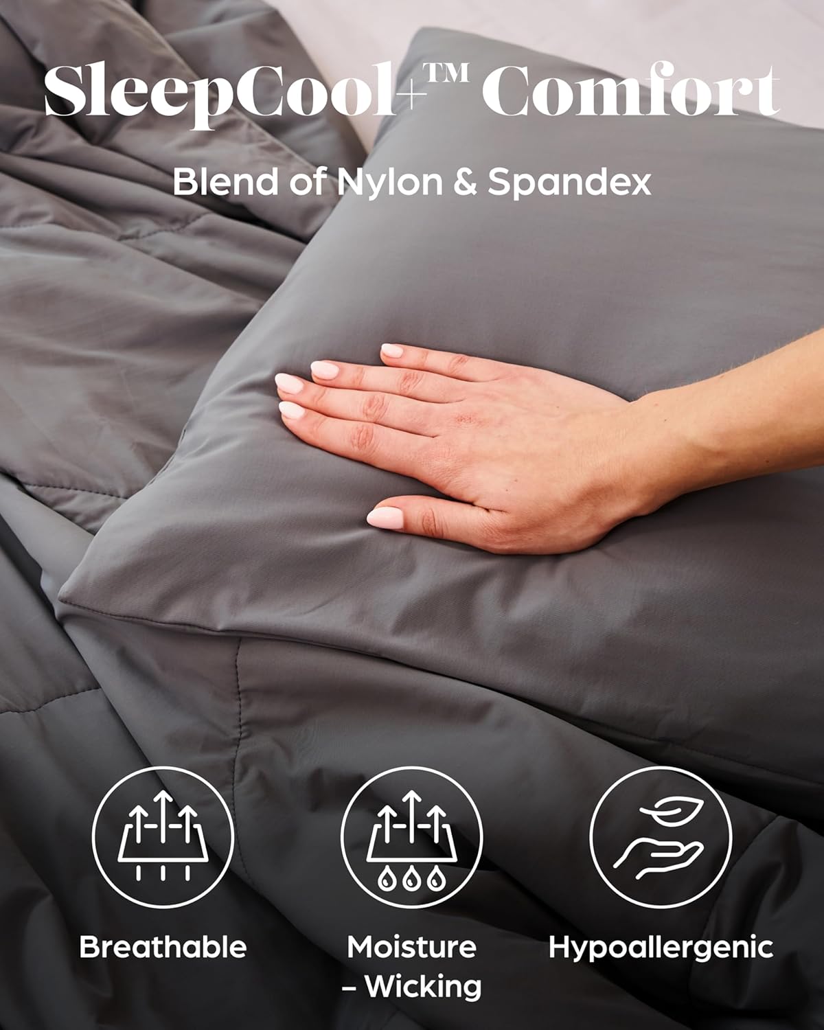 Lavish Comforts® Cooling Pillow Cases for Hot Sleepers – Cool, Ultra-Soft Pillow Cases for Acne & Frizz, Anti Acne Pillow Case, Antimicrobial, Alternative Silk Pillow Cases– Queen Dark Gray Set of 2