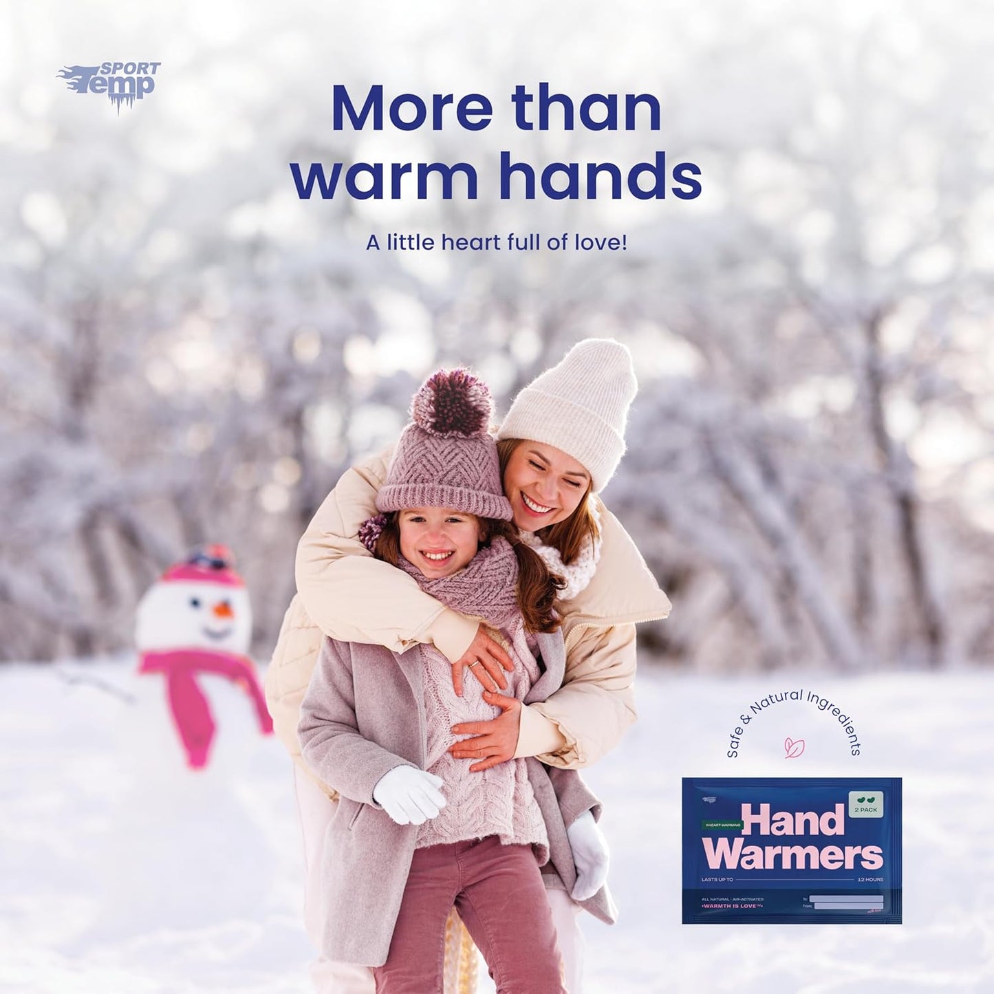 Heart Shape Hand Warmers (30 Pairs) - Up to 12 Hours of Heat, Super Long Lasting - Easy, All Natural - Air Activated, for Body & Hands - Odorless Hot Hand Warmer - Sport Temp