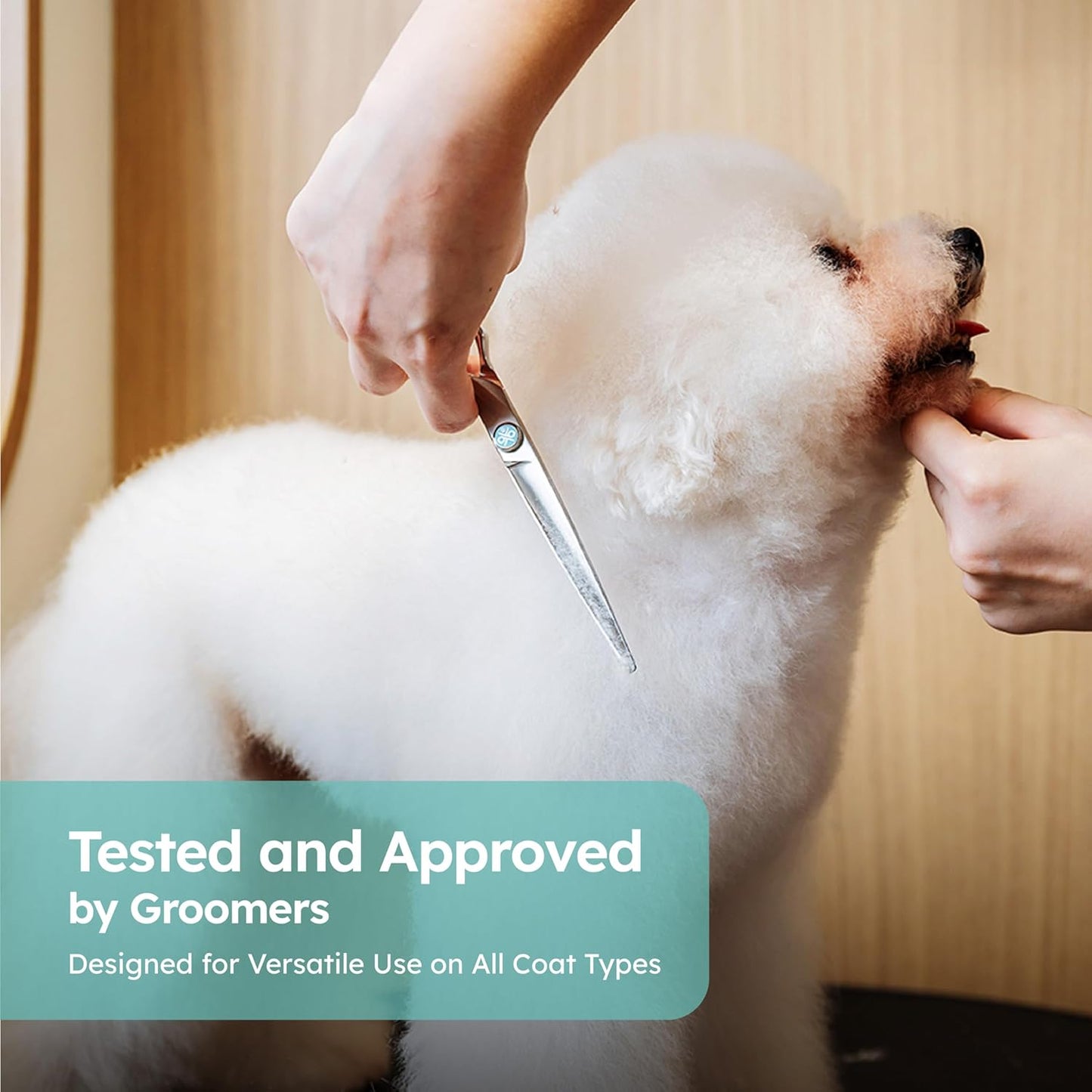 7” Curved Dog Grooming Scissors|VG10 Japanese Steel Professional Pet Grooming Shears for Cats & Dogs|Face, Paws, Ears & Tail Precision Trimming|Lightweight Ergonomic Handcrafted Design|K9 Shears