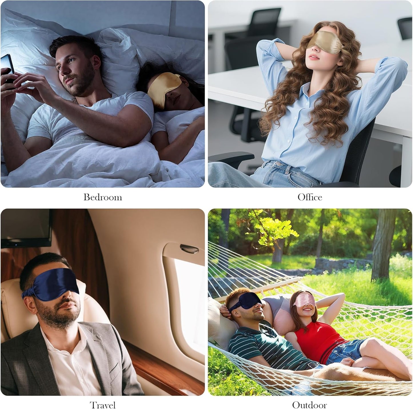 SilkDream 100% Mulberry Silk Sleep Mask Eye Mask for Sleeping 22 Momme Nature 6A Real Silk Gifts for Women&Men Champagne