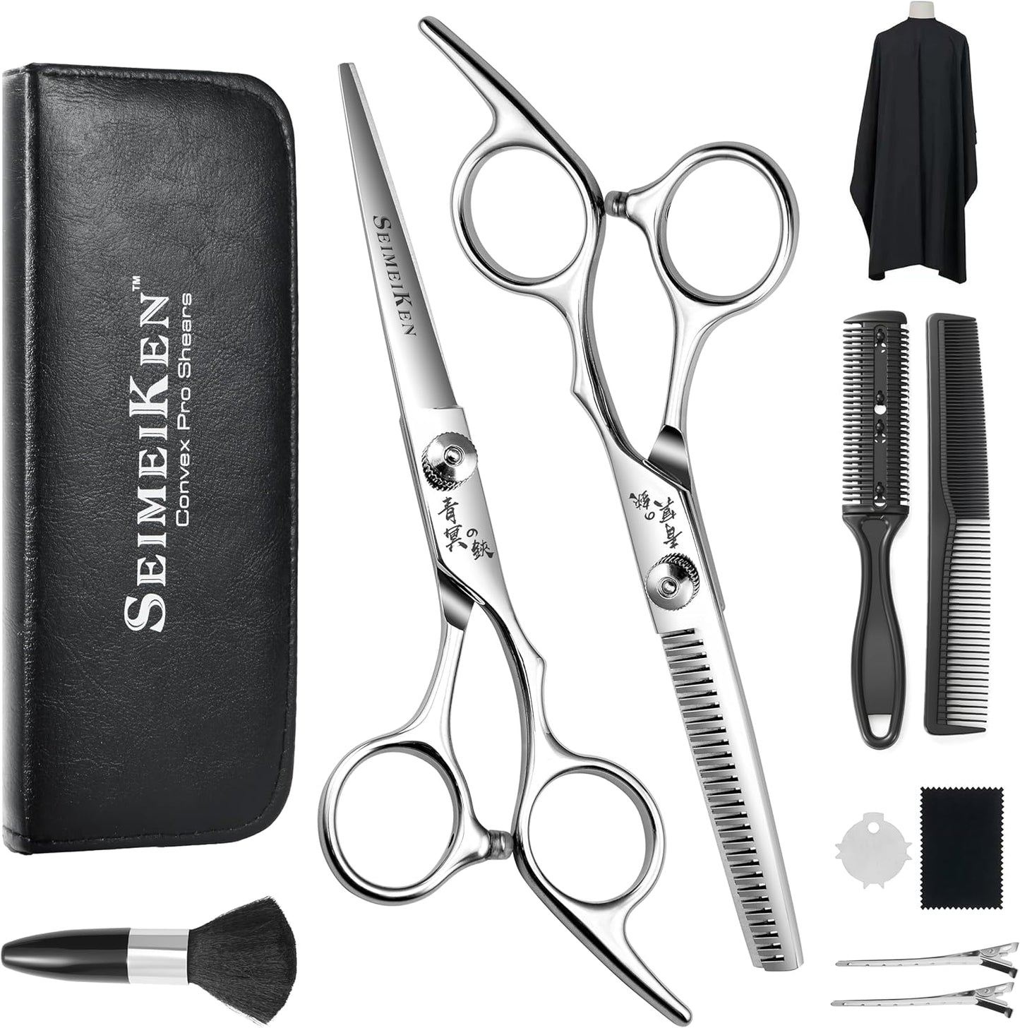 Hair Cutting Scissors Kit – 6.0 Inch Professional Hair Shears - Hairdressing Barber Thinning Scissors for Salon & Home Use
