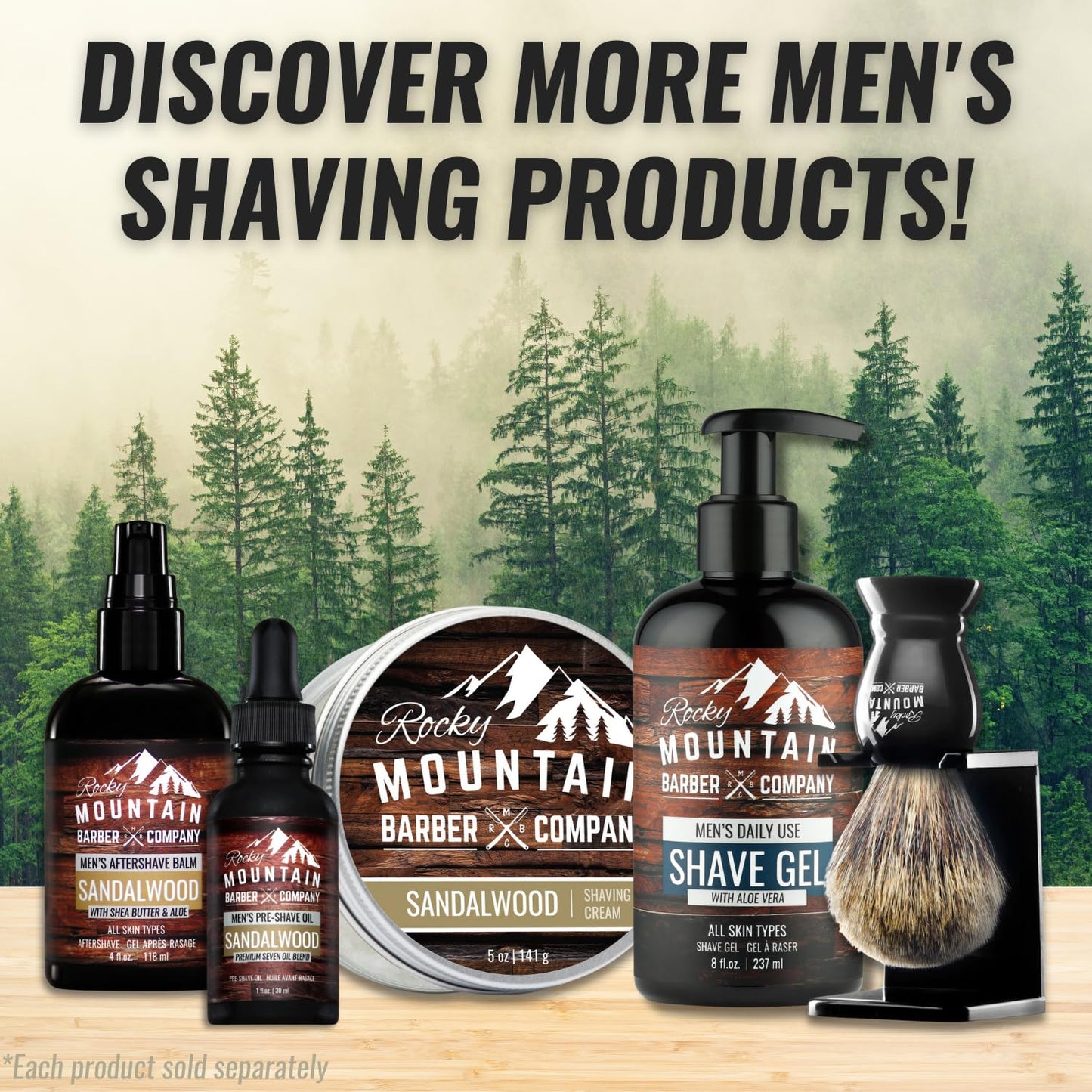 Men's Shave Gel - Clear Shaving Gel So You Can See Where You Are Shaving – For Full Shaves and Tightening Beard Lines - 8oz by Rocky Mountain Barber Company