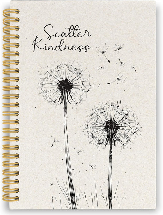 Inspirational Dandelion Floral Spiral Notebook, Motivational Dandelion Journaling Notebooks for Note Taking, Flower Hardcover Journals 160 Pages 5.5x8.3 Inch, Mental Health Gifts for Women