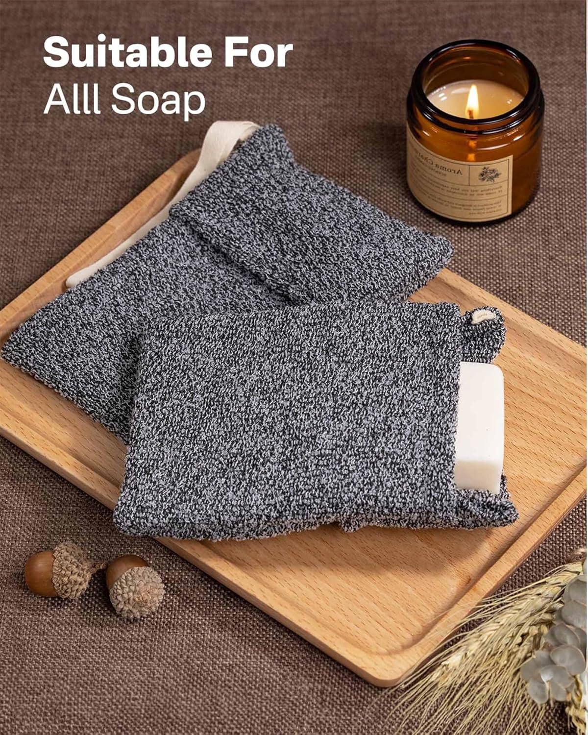 Yiclick Soap Savers for Bar Soap, Soap Bags for Soap Bars, Soap Loofah Pouch, Bar Soap Holder for Shower Bath, Soap Loofah Sponge, Soap Mesh Net Sock Exfoliating Body Scrubber Washcloth Cloth