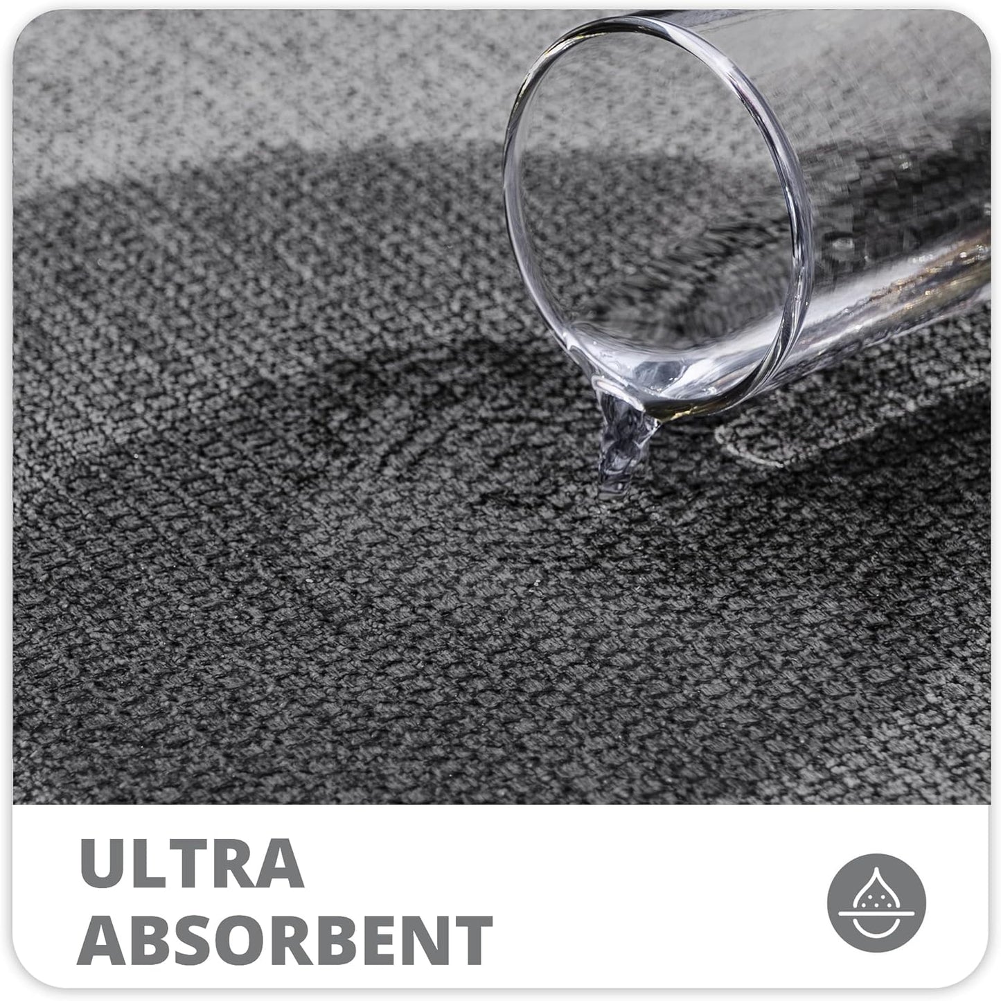 Bath Mat,Ultra Thin Bathroom Runner Rugs,Large Bath Mats for Bathroom,Quick Dry,Non-Slip,Machine Washable,Low Pile,Bath Rug,Shower Outside,Sink,Home Decor Accessories.Dark Grey,1'9"x3'11"(21x47inch)