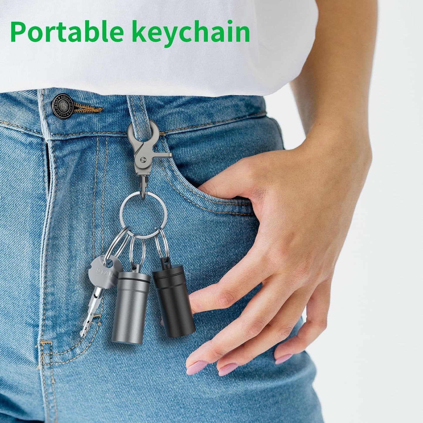 Portable Ear Plug Carrying Case, Urekt Waterproof Metal Earplug Case Keychain Container Holder(2 Pack)