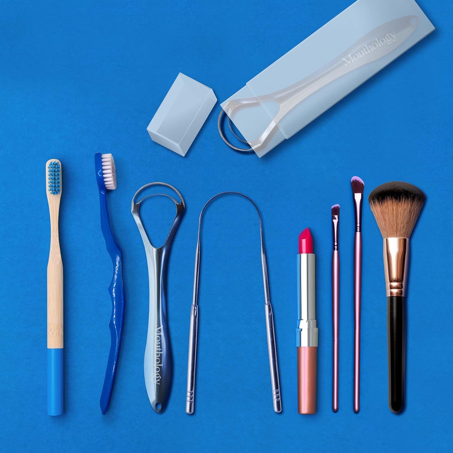 Mouthology Tongue Scraper Travel Case (2 Pack) Plastic Tongue Scraper Holder for Adults, Compact & Hygienic Cover for Metal Tongue Scrapers, Travel Necessities for Oral Hygiene, Durable Plastic