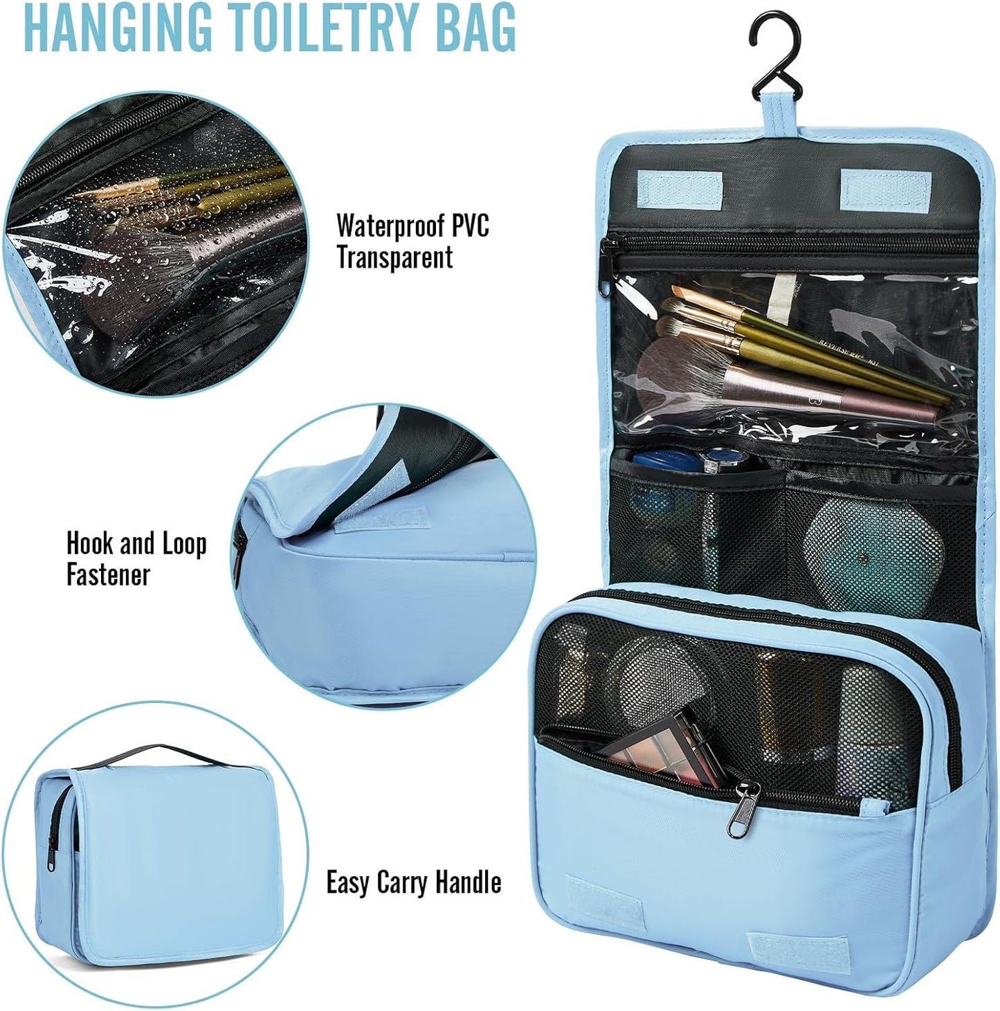 Veken 8 Set Packing Cubes for Travel Essentials, Suitcase Organizer Bags in 4 Sizes, Carry-On Luggage Accessories with Large Laundry & Hanging Toiletry Bag, Must-Have for Airplane, Road Trip & Camping