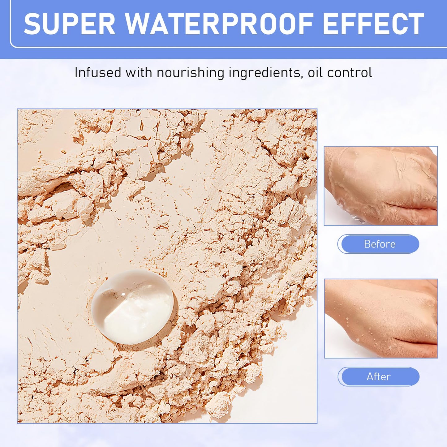 Maycheer Face Powder, Maycheer Setting Powder, Lasting Waterproof Pressed powder Compact, Oil Absorbing Pressed Powders Compact for Face,Lightweight,Residue-Free(02 NATURAL BEIGE)