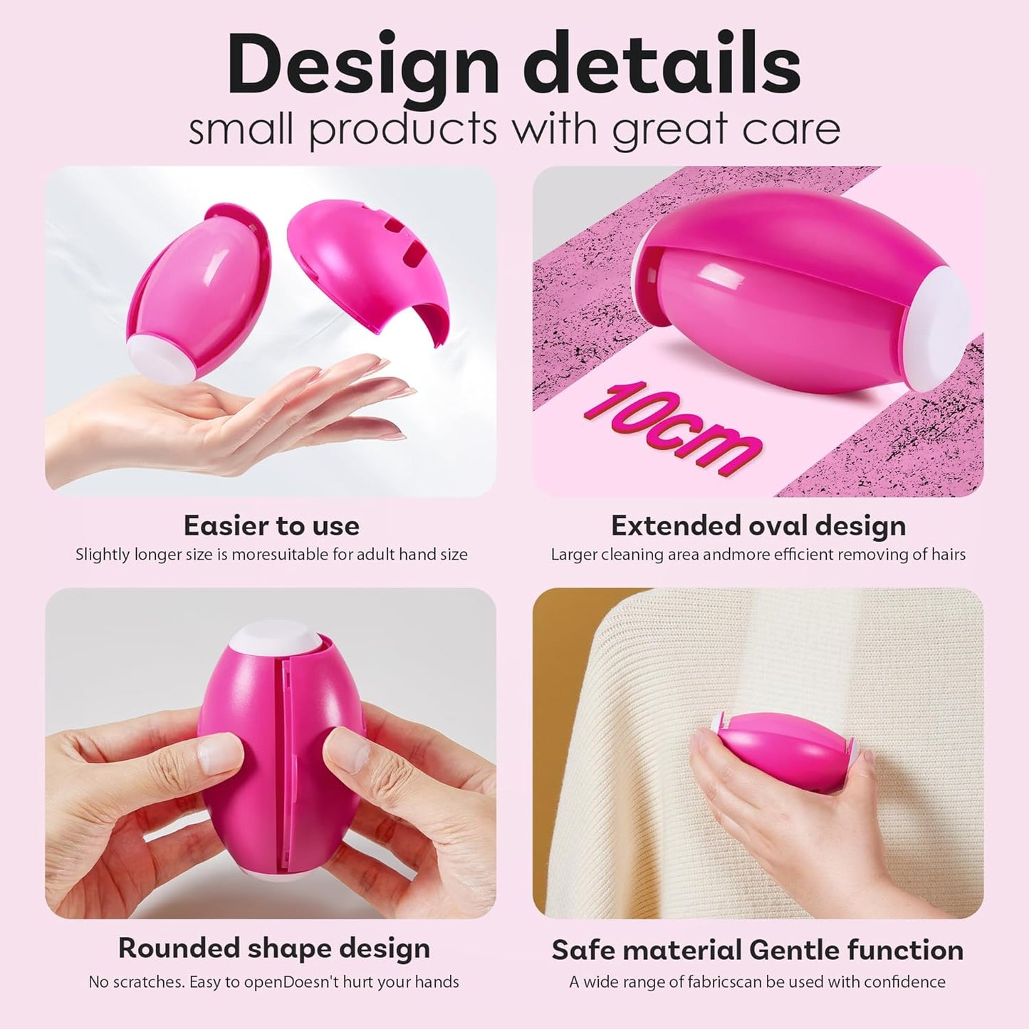 Washable Reusable Gel Lint Roller for Pet Hair,Portable Mini Dog Cat Pet Hair Remover for Clothes,Laundries ,Dust Fuzz Fur -Sticky Cleaner- Small Travel Animal Fur Removal Tool (deep Pink