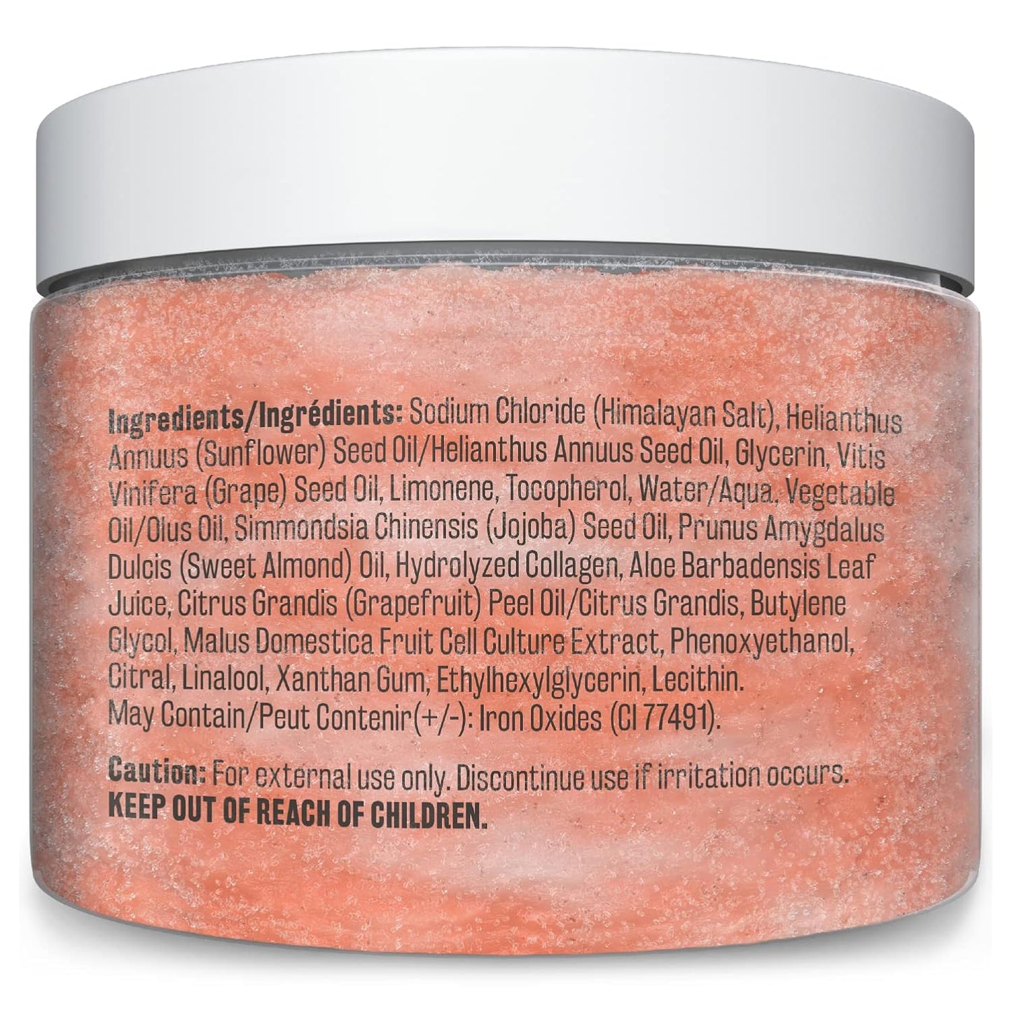 Himalayan Salt Scrub, Face, Foot, and Body Exfoliator with Collagen and Stem Cells, Exfoliating Scrub for Toning, Cellulite, and Skin Care by M3 Naturals
