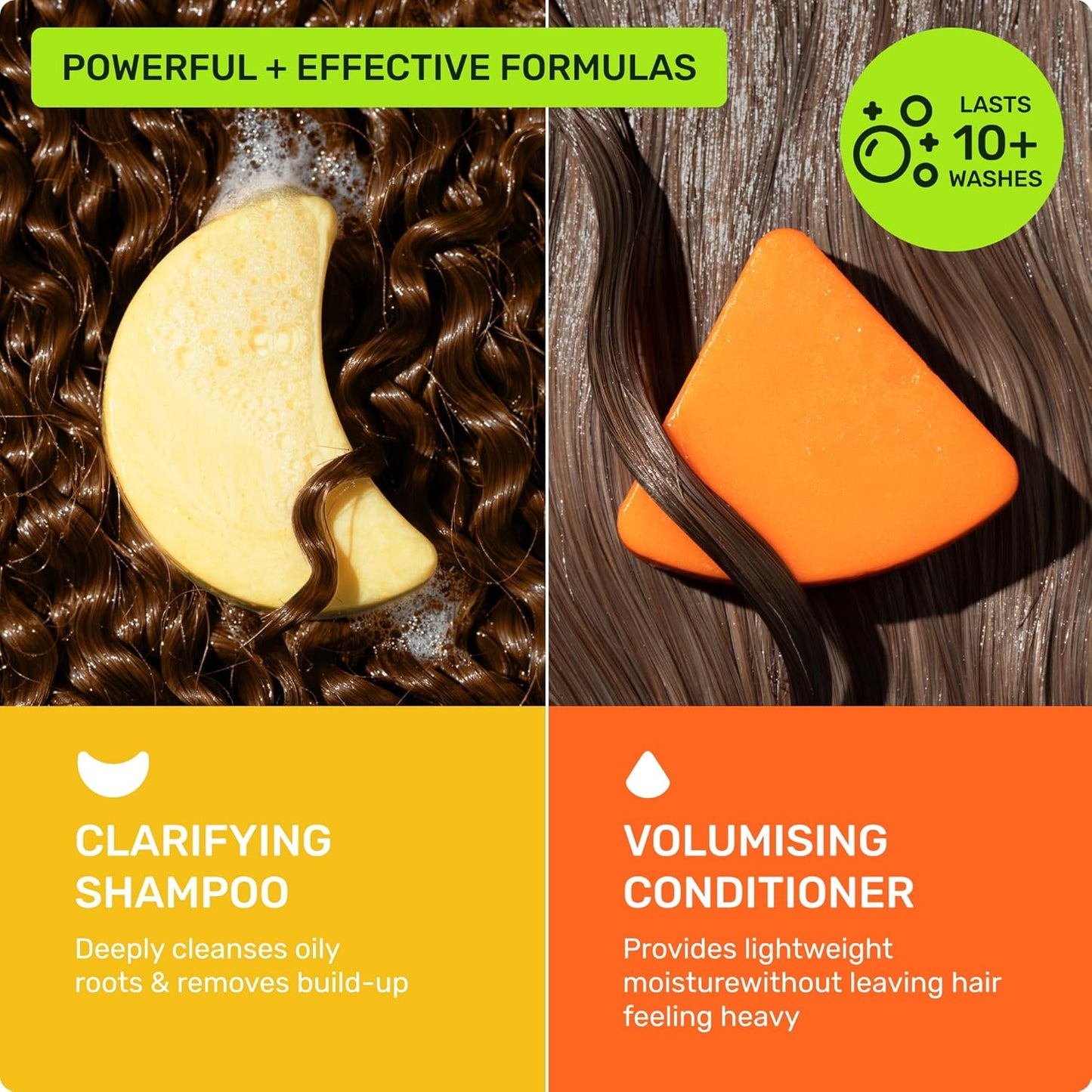 Ethique Beauty Mini Sampler Solid Shampoo & Conditioner Bar Set - Clarifying Shampoo for oily hair with Castor Oil