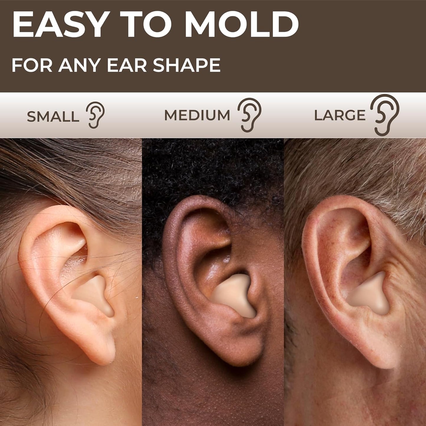 Peace&Quiet Wax Ear Plugs for Sleeping, Swimming - 50 Noise Cancelling Silicone Gel Wax Earplugs for Sleep and Swimmers, Sound Blocking 32Db, (50-Pillows), Color: Skin Tone